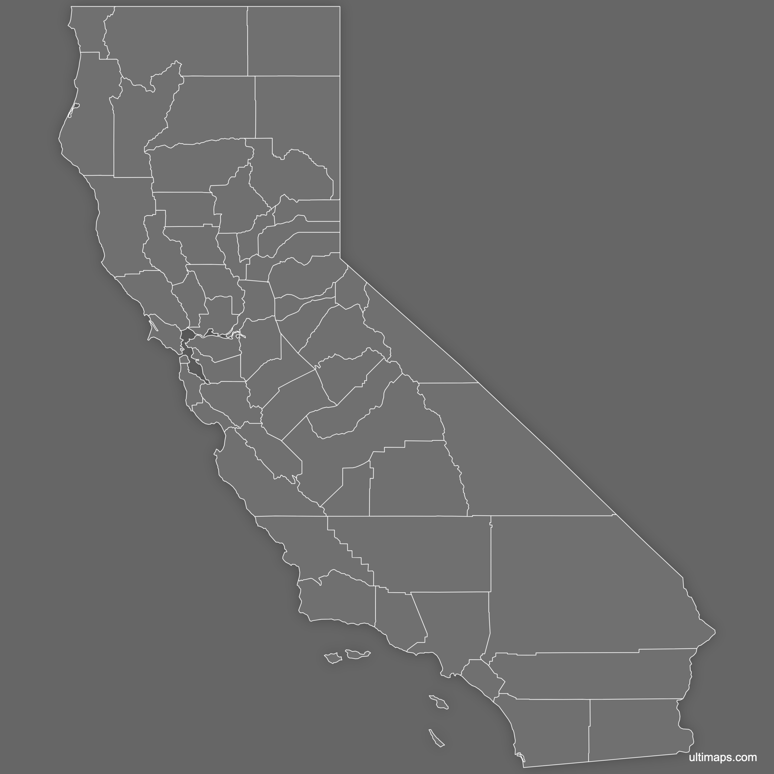 blank ca map