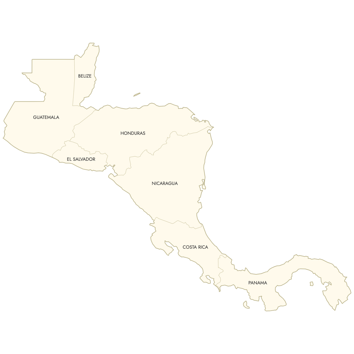 central america blank map