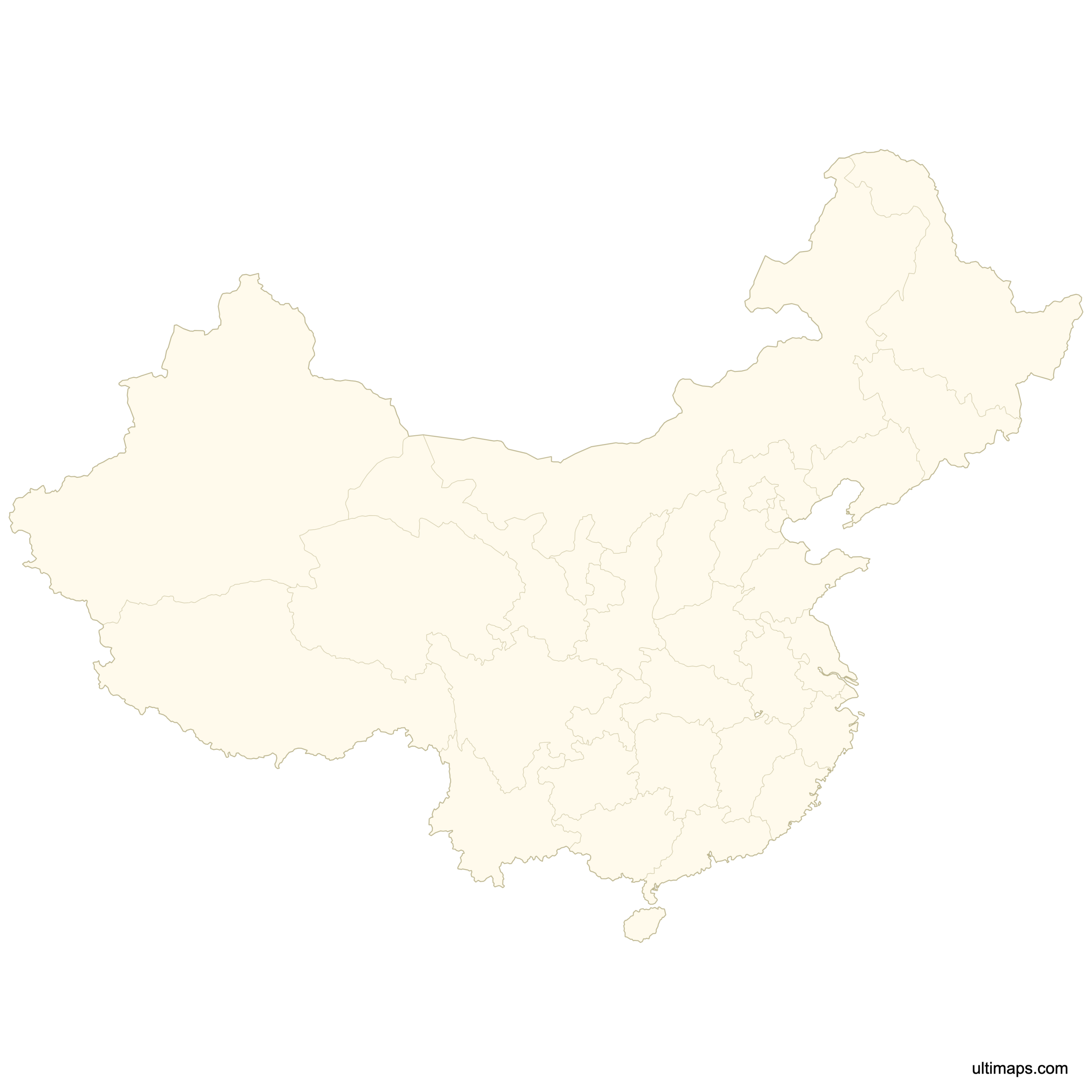 Blank Map Of China Provinces Free Download Ultimaps