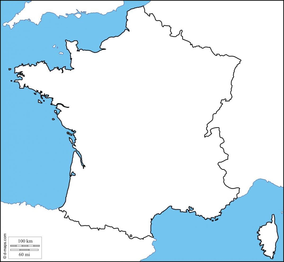 Blank Map Of France Physical Map Of France Blank Western Europe Europe 