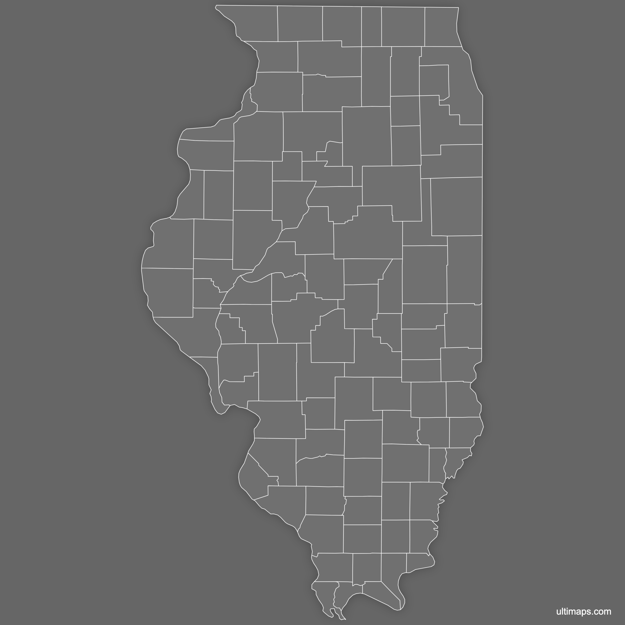 Blank Map Of Illinois Counties Free Download Ultimaps