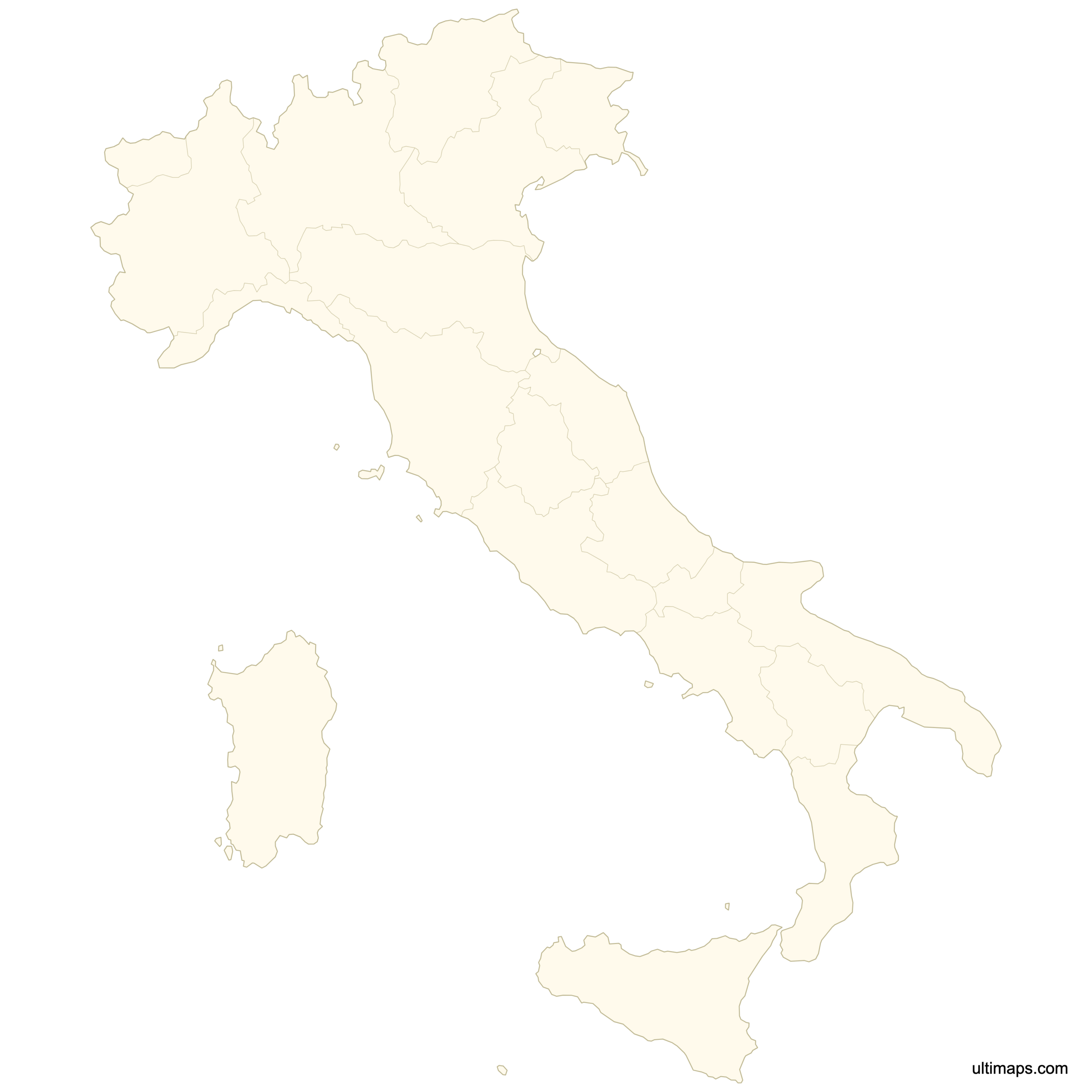 map italy blank