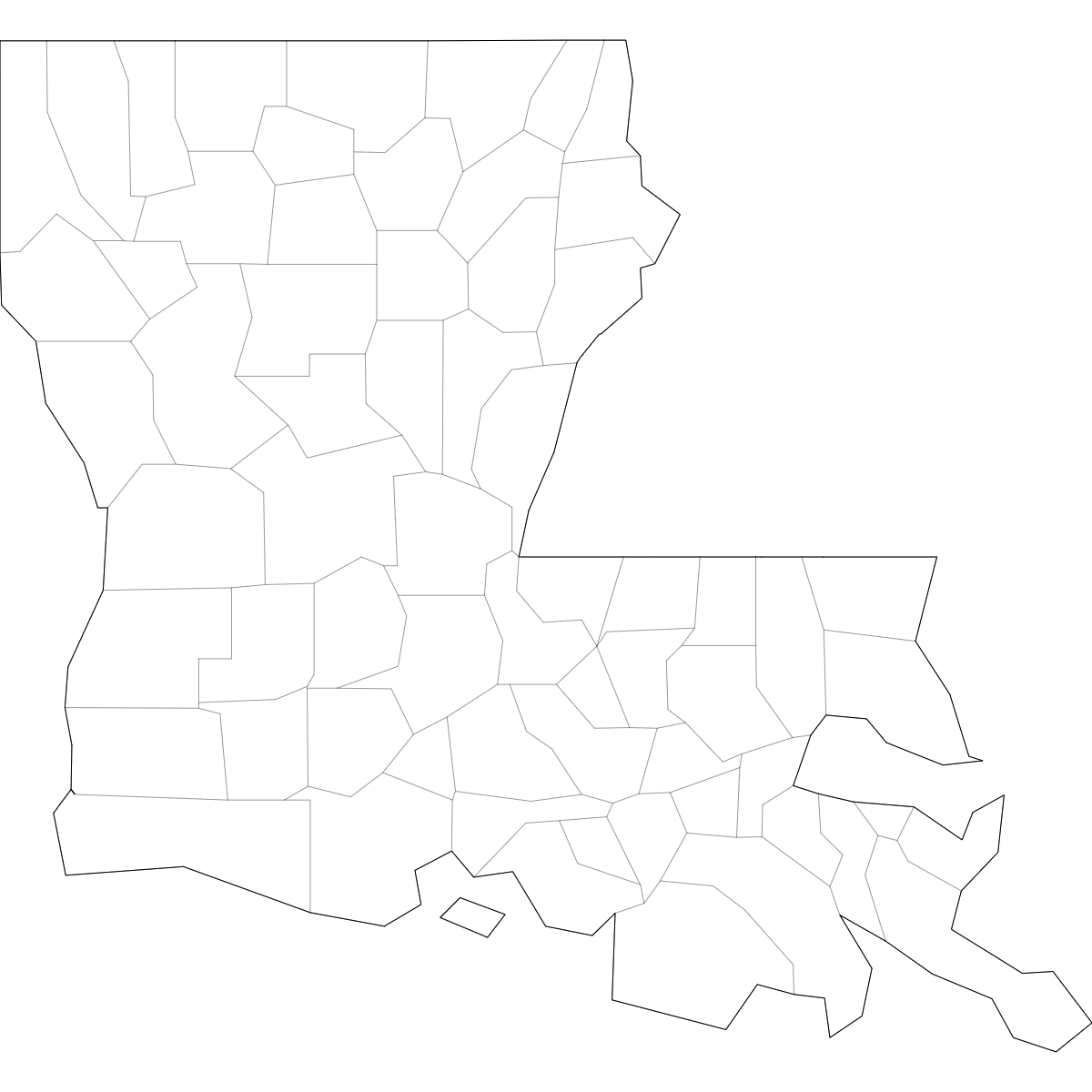 Blank Map Of Louisiana Counties Free Download Ultimaps