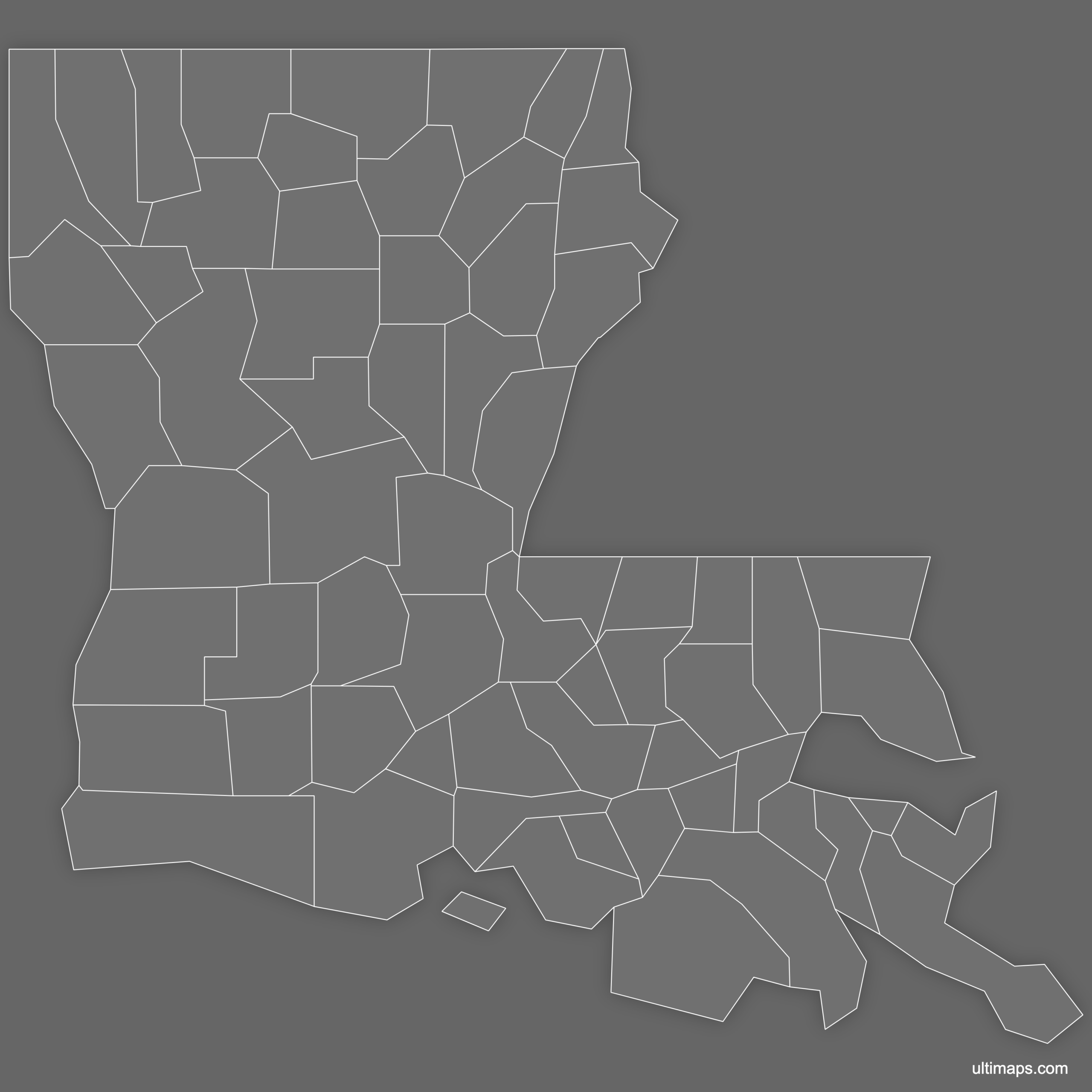 Blank Map Of Louisiana Counties Free Download Ultimaps