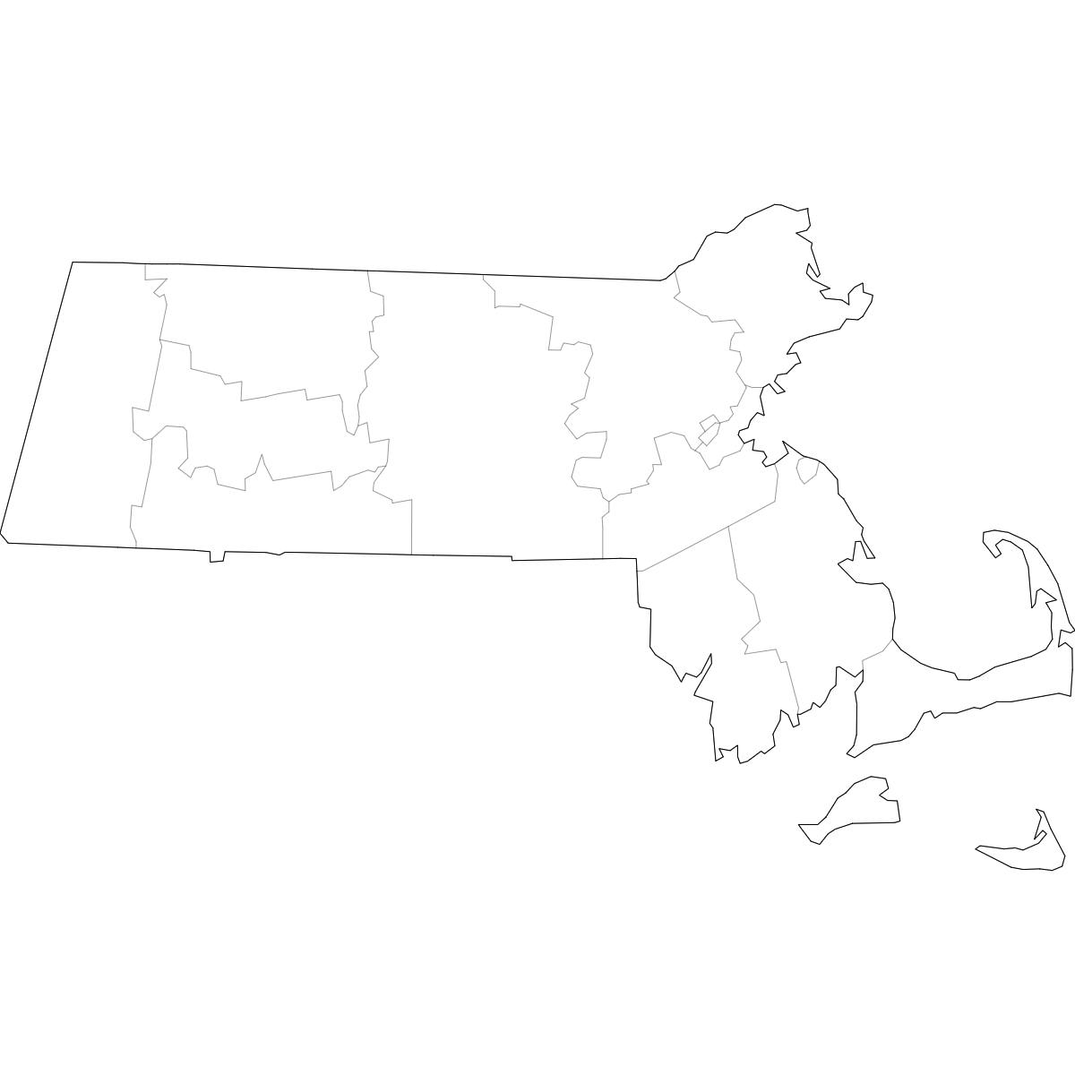 Blank Map Of Massachusetts Counties Free Download Ultimaps