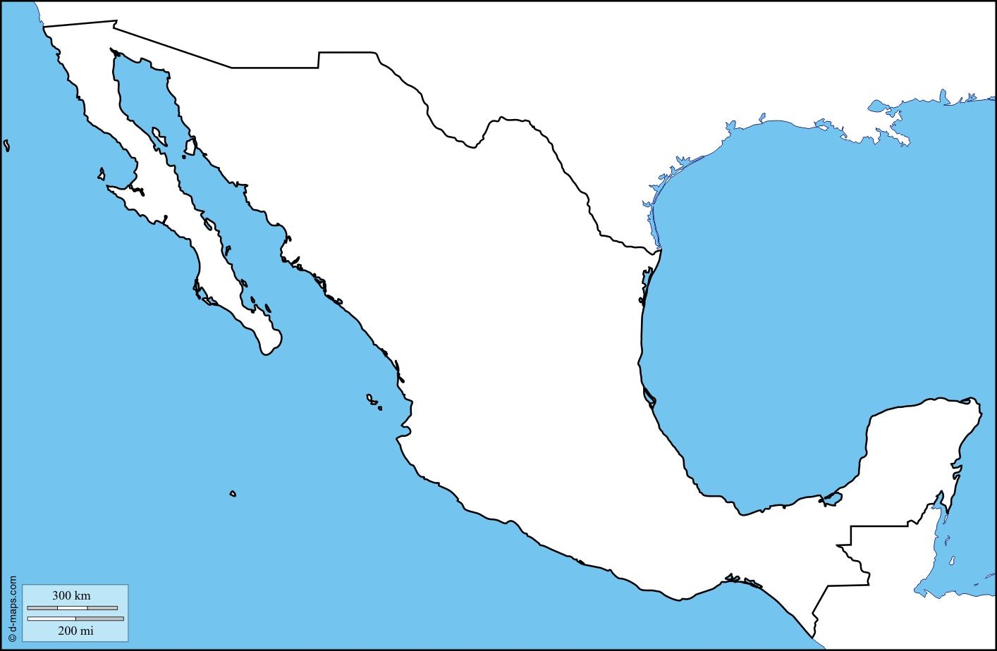 Blank Map Of Mexico Blank Mexico Map Central America Americas 