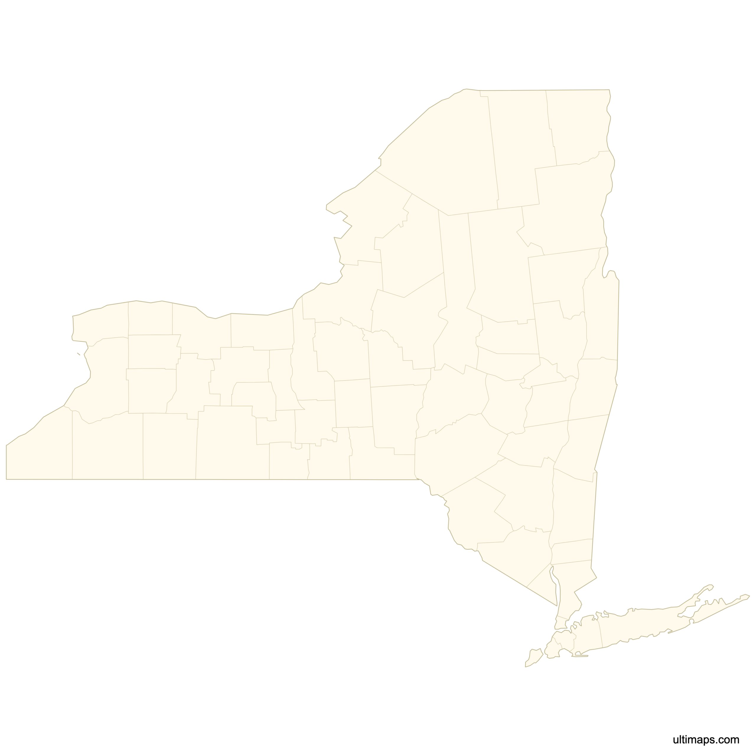 Blank Map Of New York Counties Free Download Ultimaps