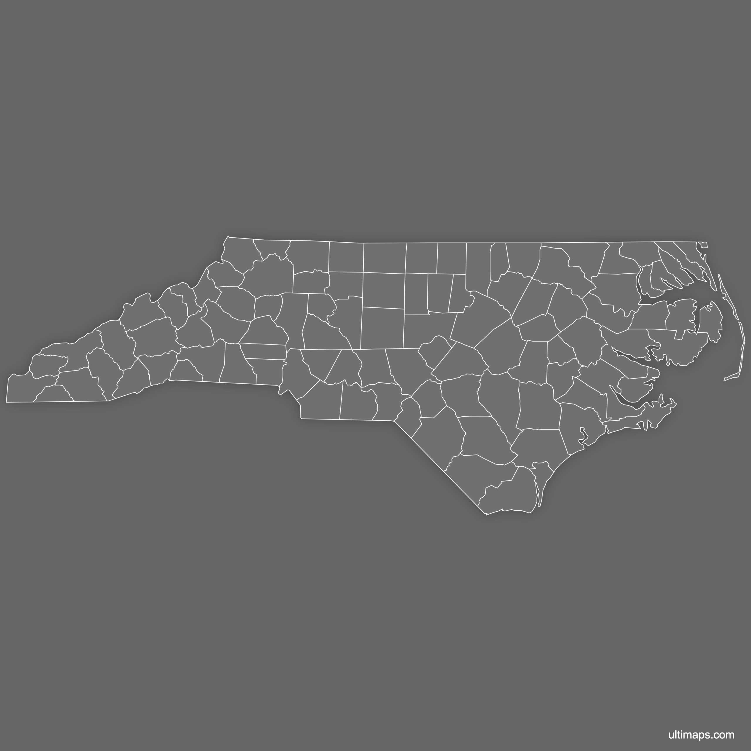 Blank Map Of North Carolina Counties Free Download Ultimaps