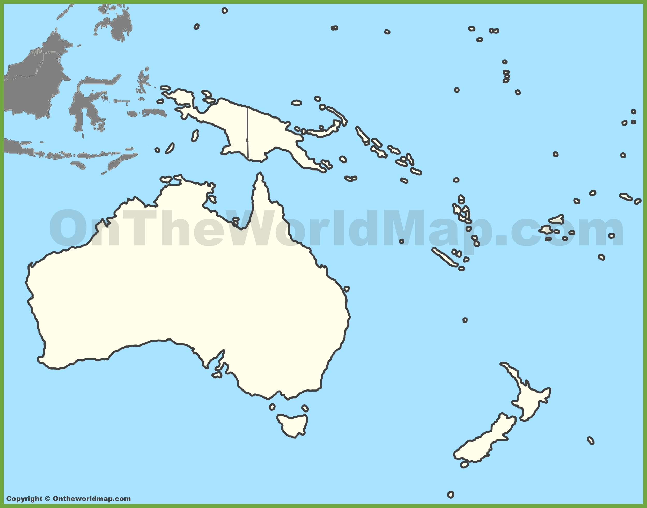 Blank Map Of Oceania Ontheworldmap
