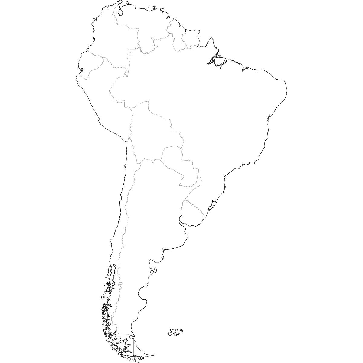 Blank Map Of South America Free Download Ultimaps