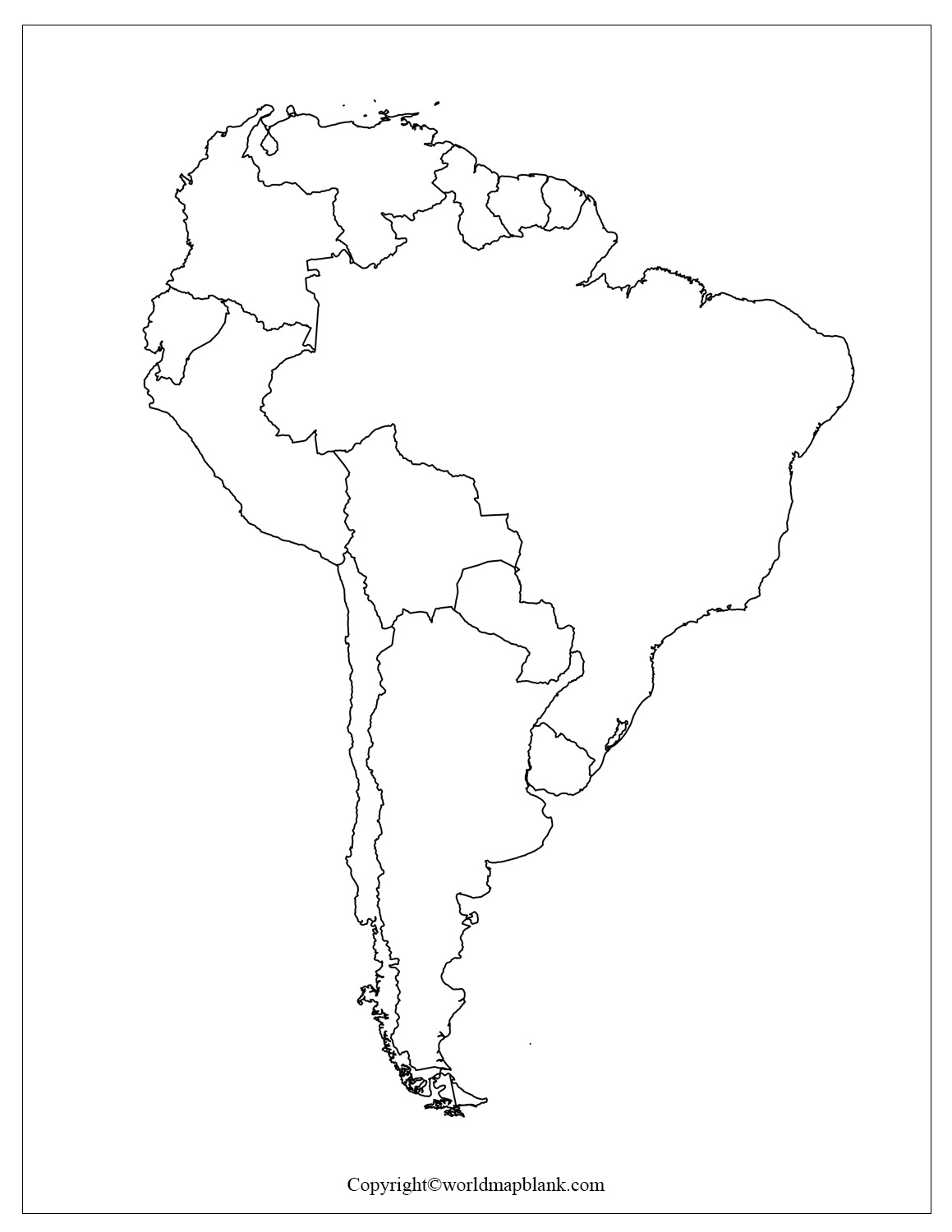 Blank Map Of South America Outline Countries Capitals World Map Blank Blank Map Of South America Outline Countries Capitals World Map Blank