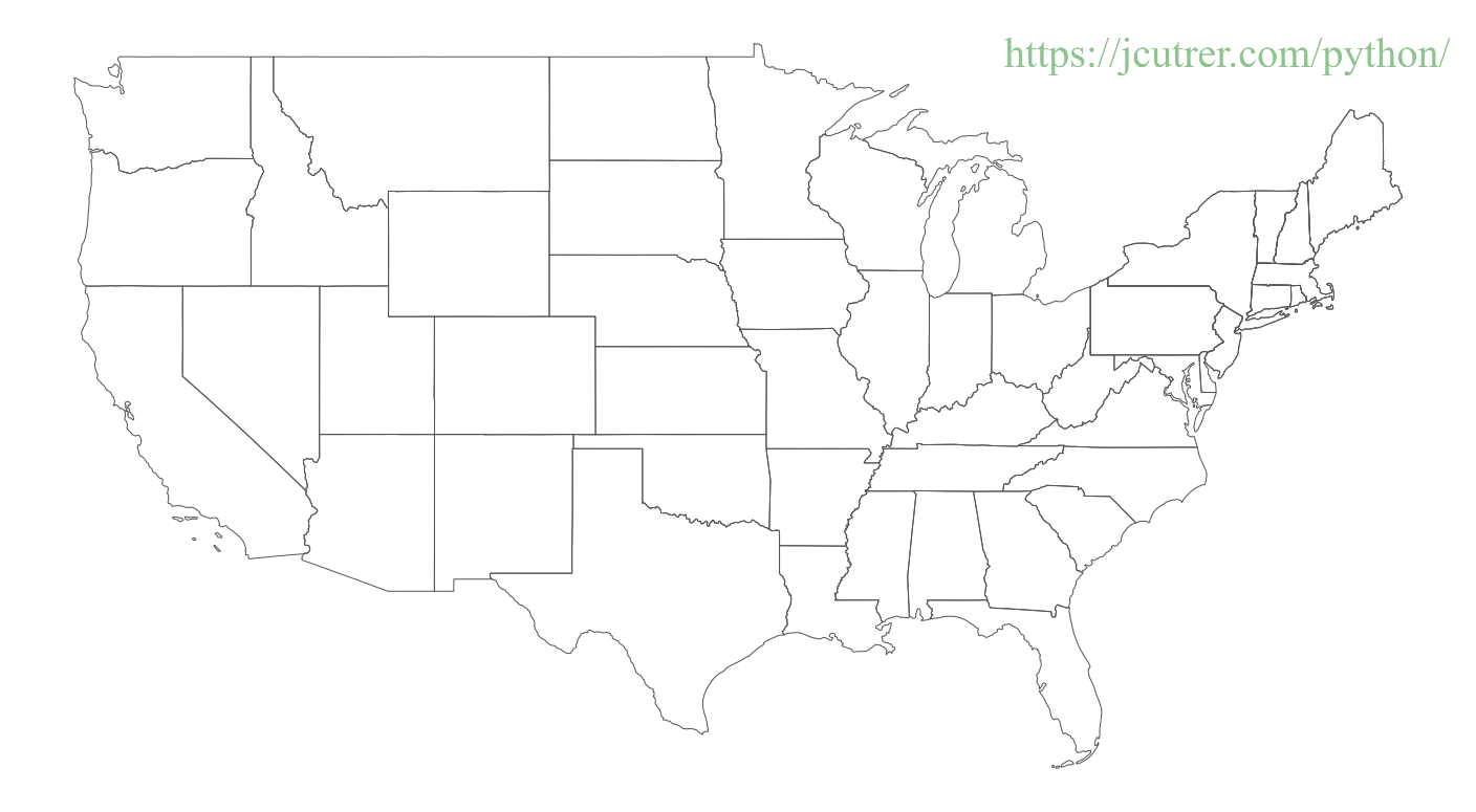 united states map without names