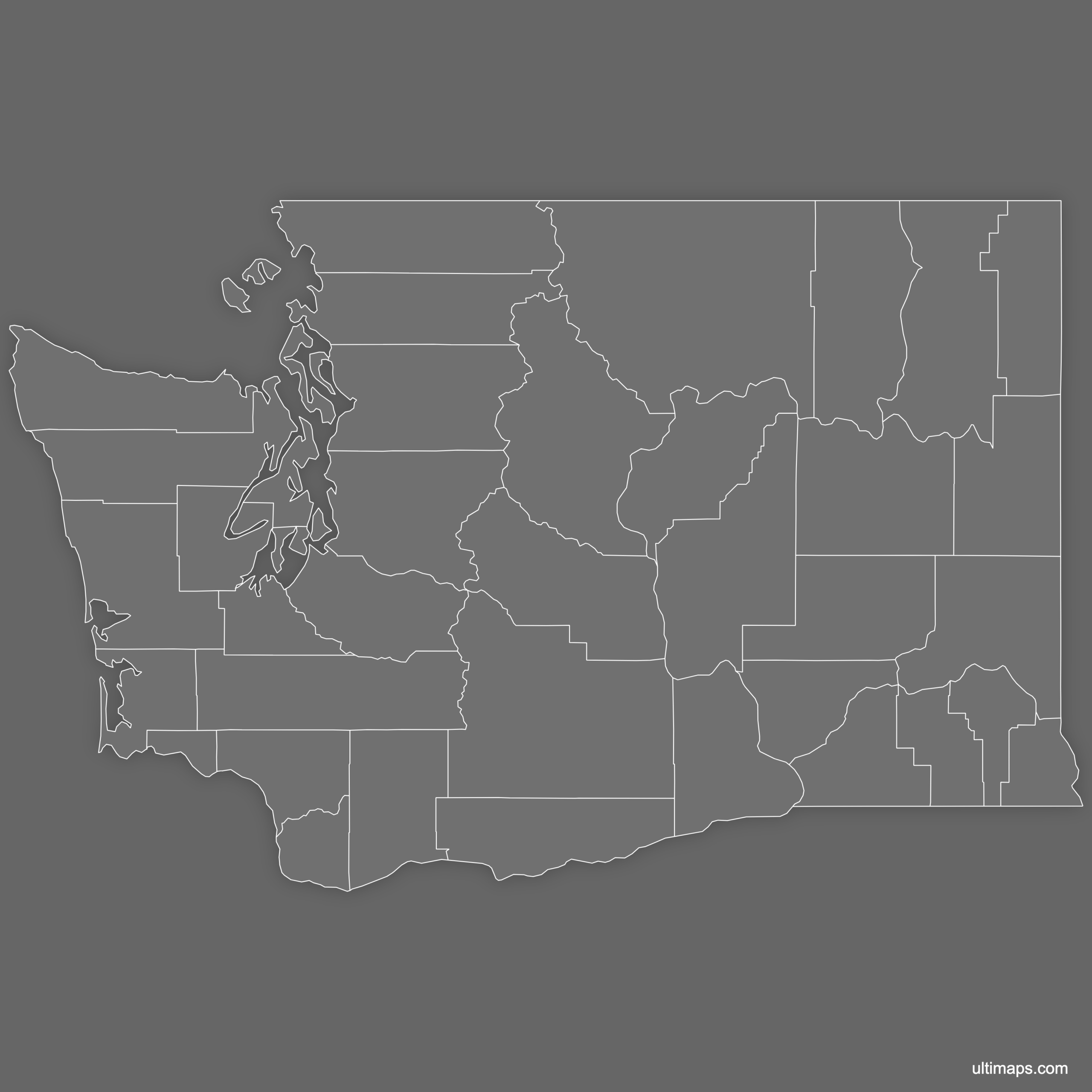 Blank Map Of Washington Counties Free Download Ultimaps