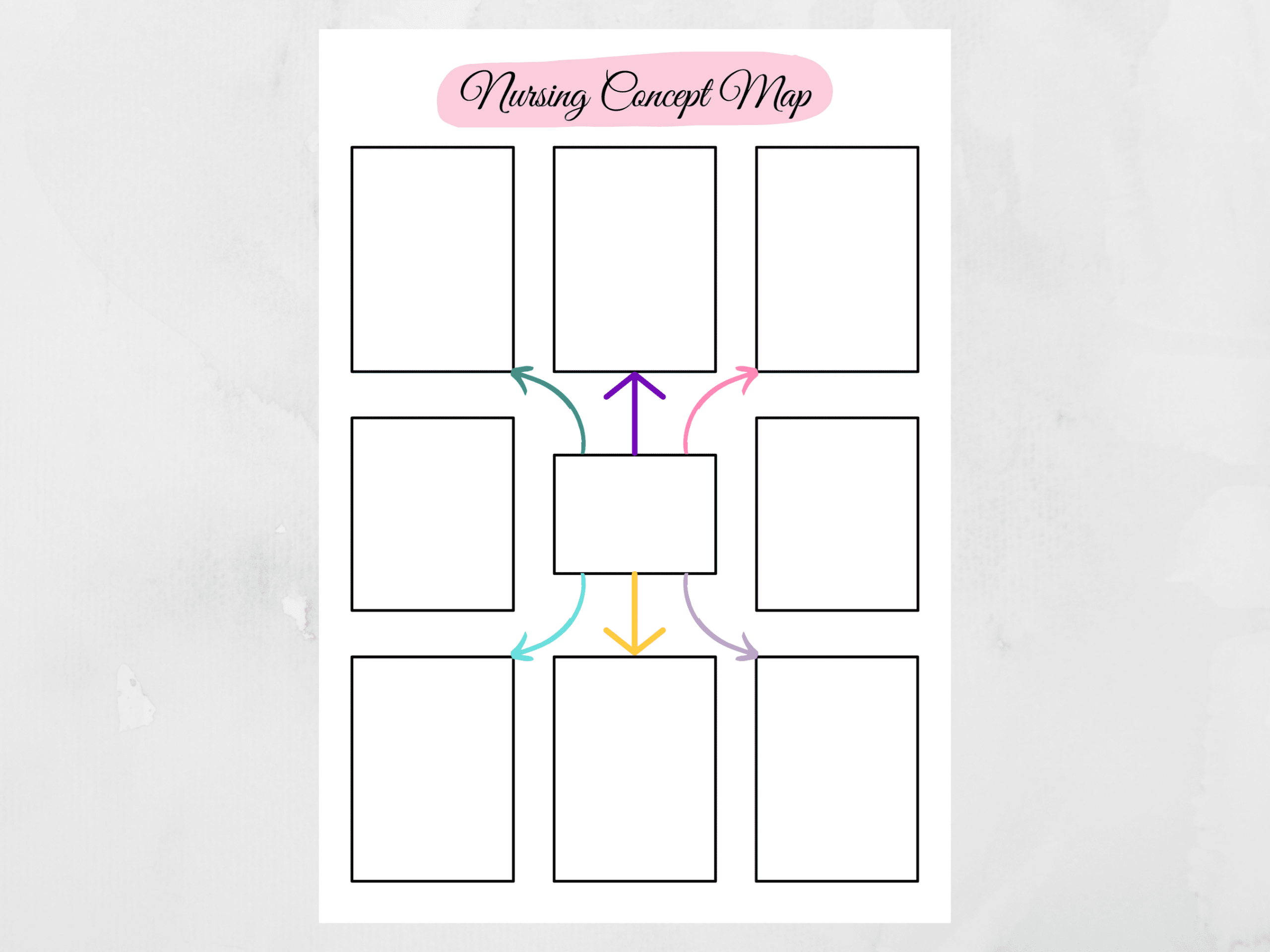 Blank Nursing Student Concept Map Template