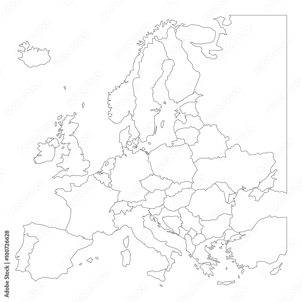 europe blank map outline