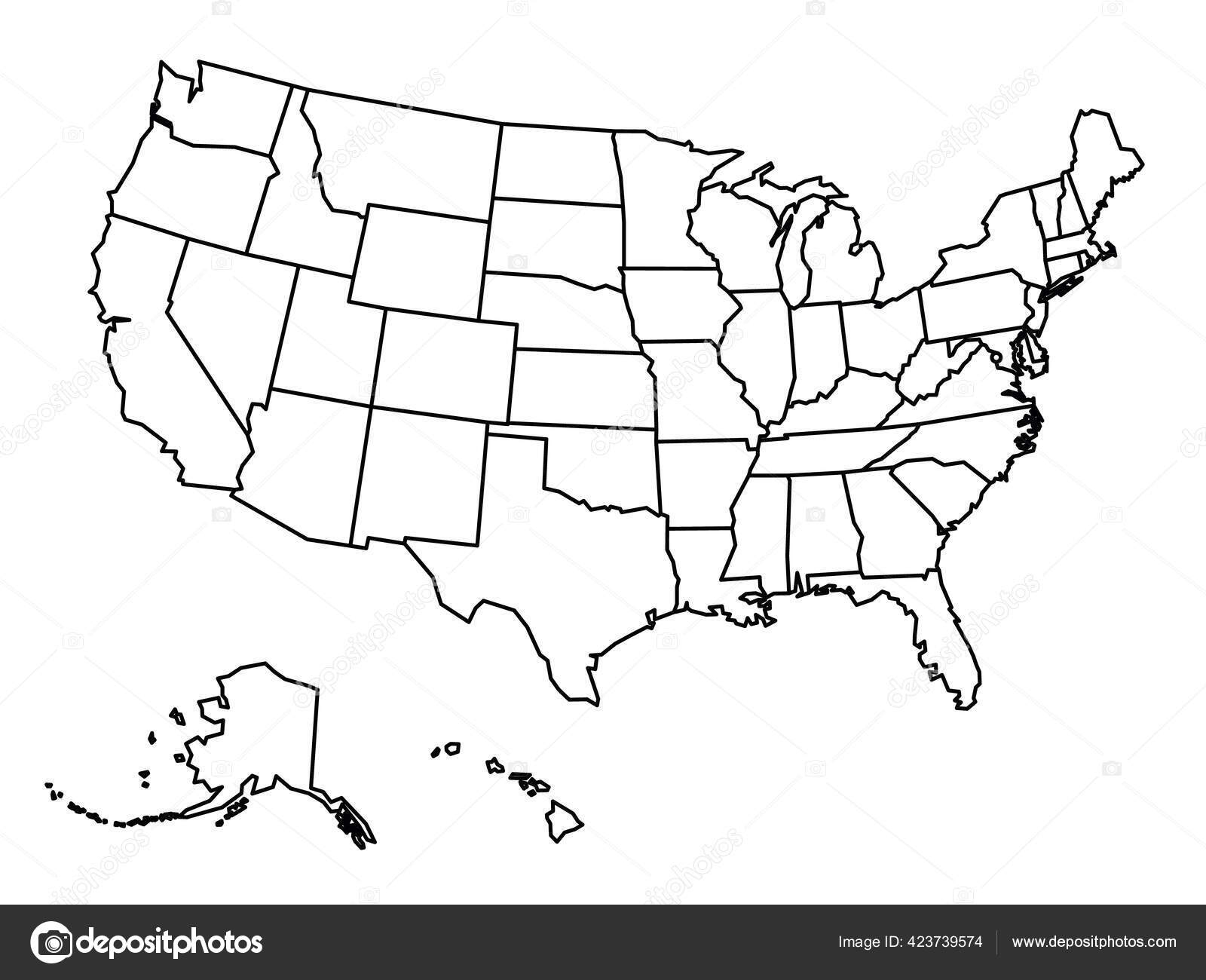 map of united states blank