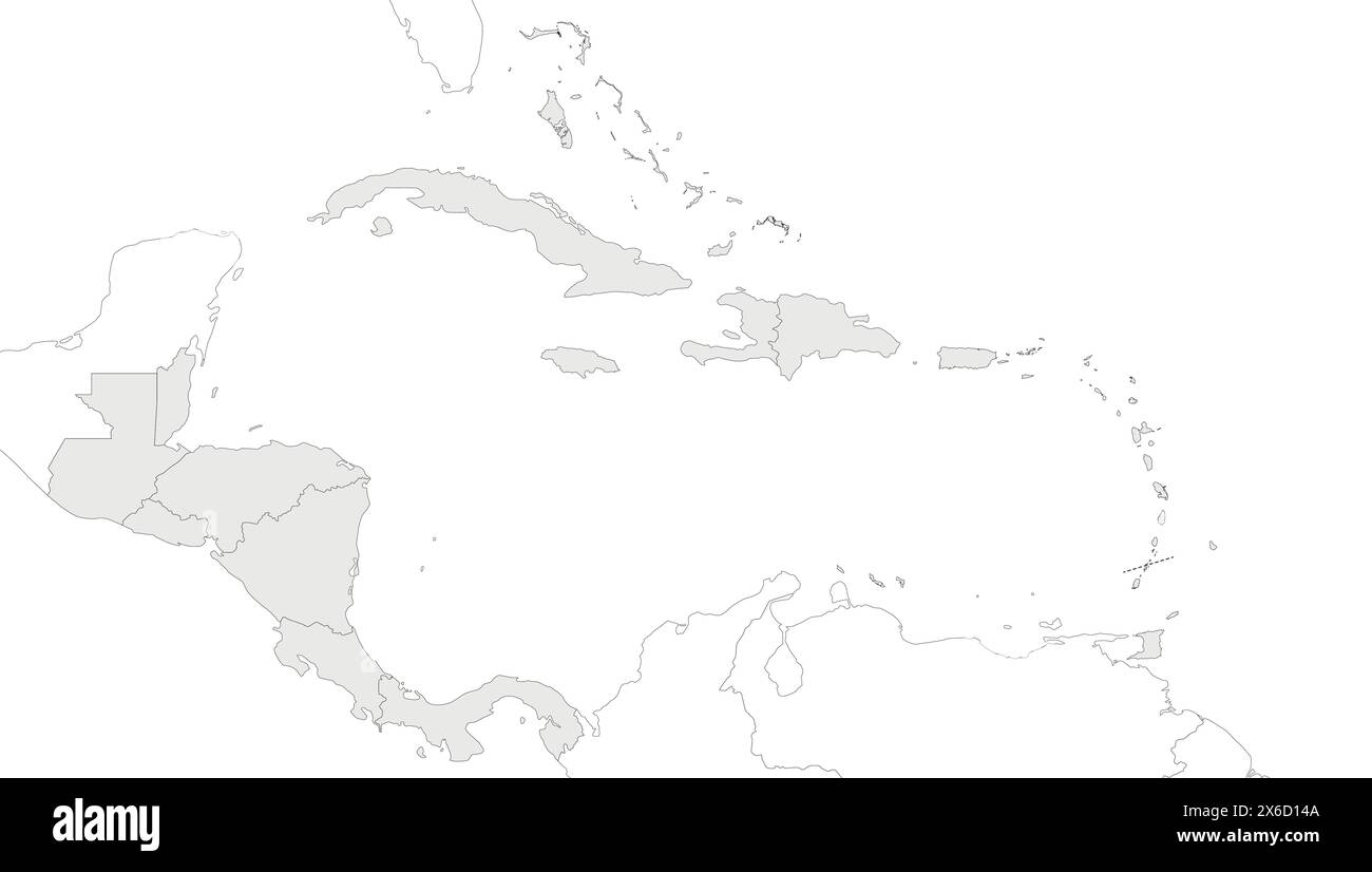 Blank Political Caribbean And Central America Map Vector Illustration Isolated In White Background Editable And Clearly Labeled Layers Stock Vector Image Art Alamy