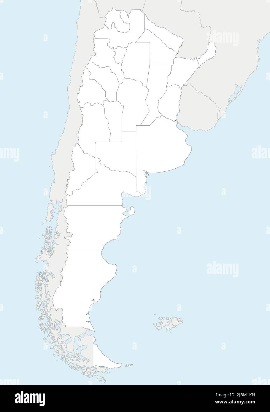Blank Political Map Of Argentina Administrative Divisions Provinces Simple Black Outline Vector Map Stock Vector Image Art Alamy