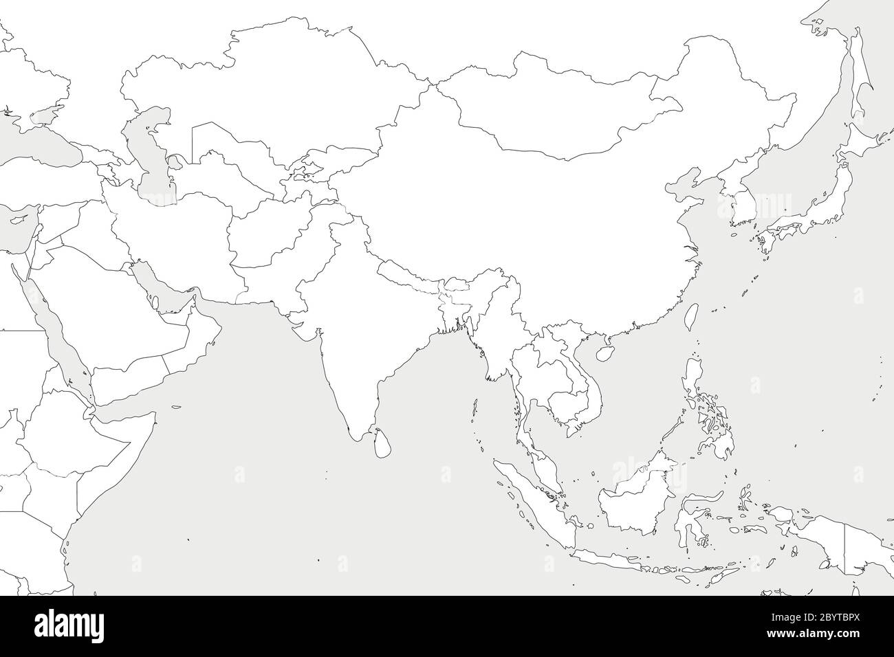 Blank Political Map Of Western Southern And Eastern Asia Thin Black Outline Borders On Light Grey Background Vector Illustration Stock Vector Image Art Alamy Blank Political Map Of Western Southern And Eastern Asia Thin Black Outline Borders On Light Grey Background Vector Illustration Stock Vector Image Art Alamy