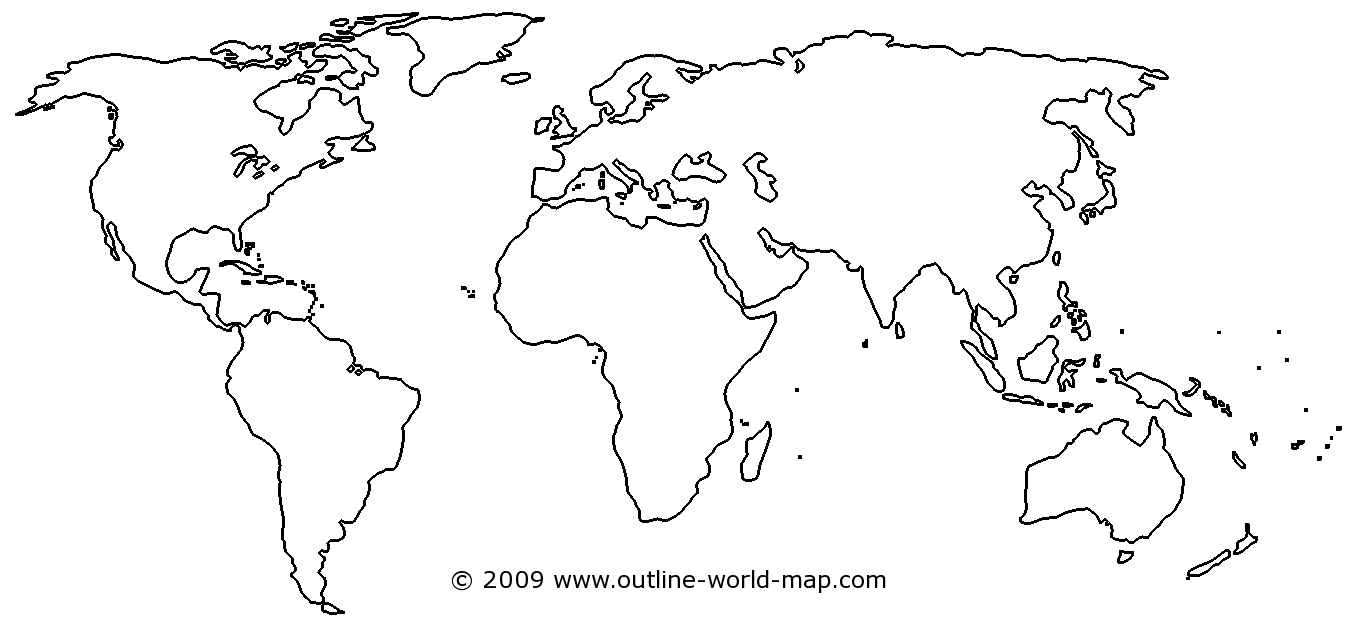 blank world map of continents and oceans