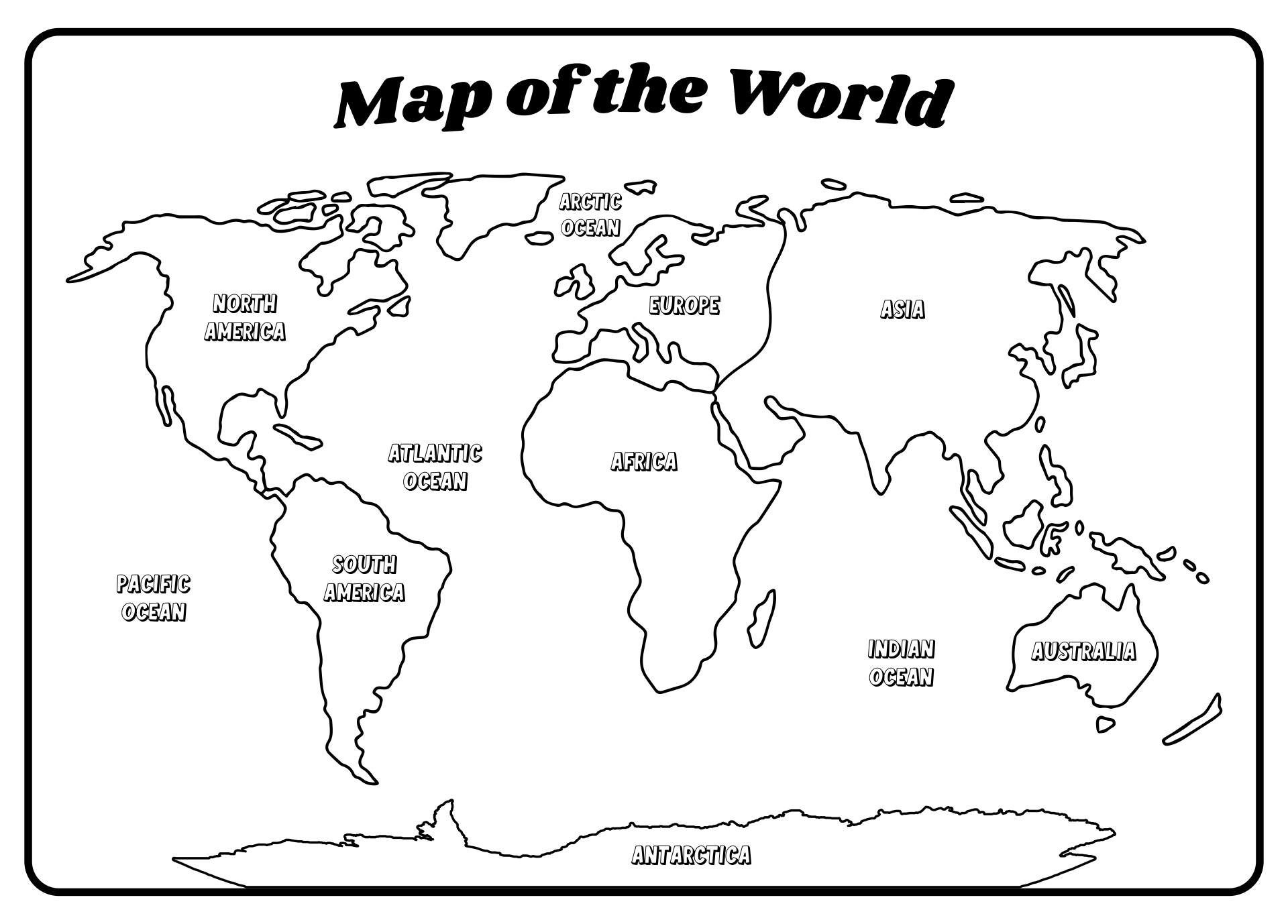 Blank World Map With Continents