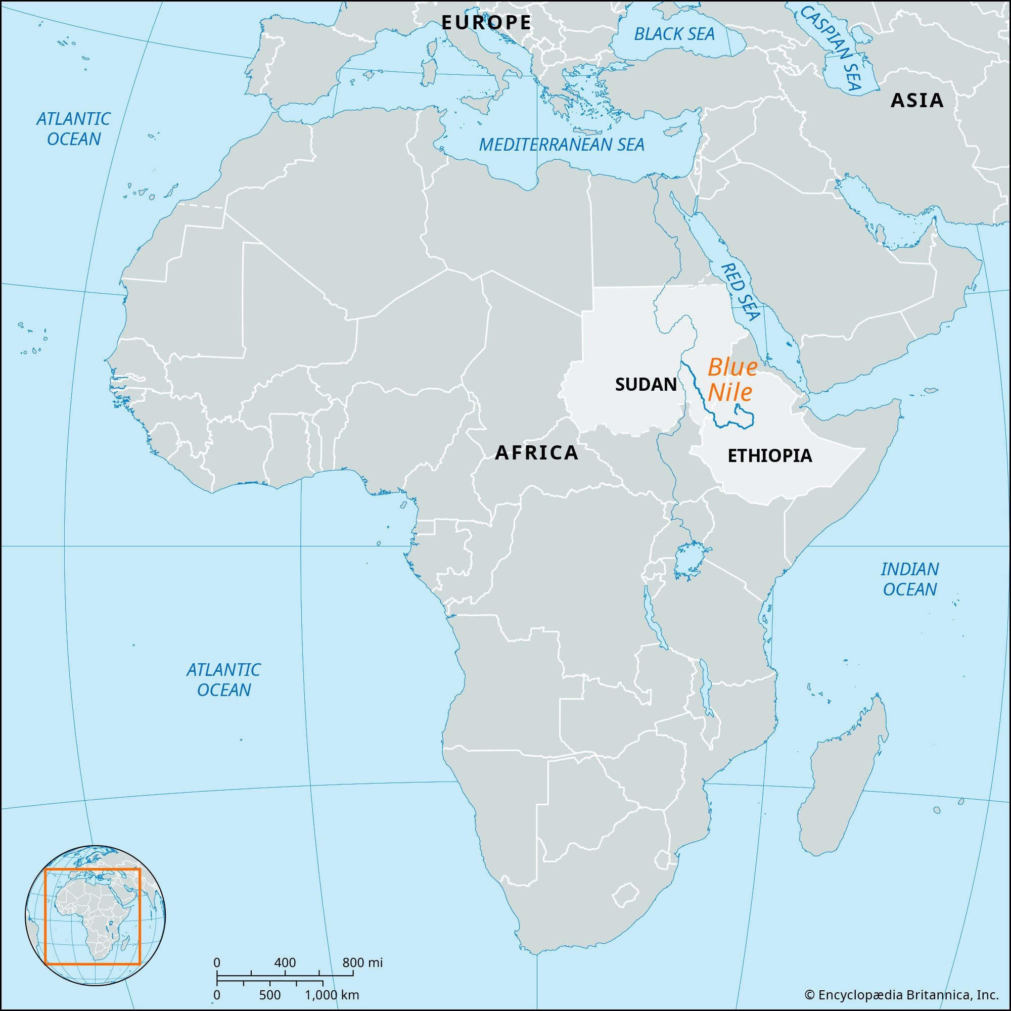 Blue Nile River Map Start Ethiopia Length Britannica