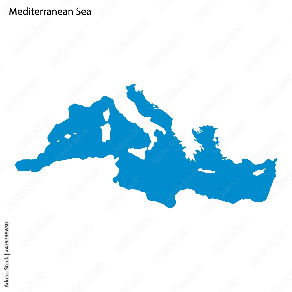 Blue Outline Map Of Mediterranean Sea Isolated Vector Siilhouette Stock Vector Adobe Stock Blue Outline Map Of Mediterranean Sea Isolated Vector Siilhouette Stock Vector Adobe Stock