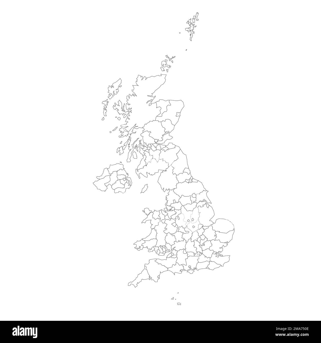 Boundary Map Uk Black And White Stock Photos Images Alamy