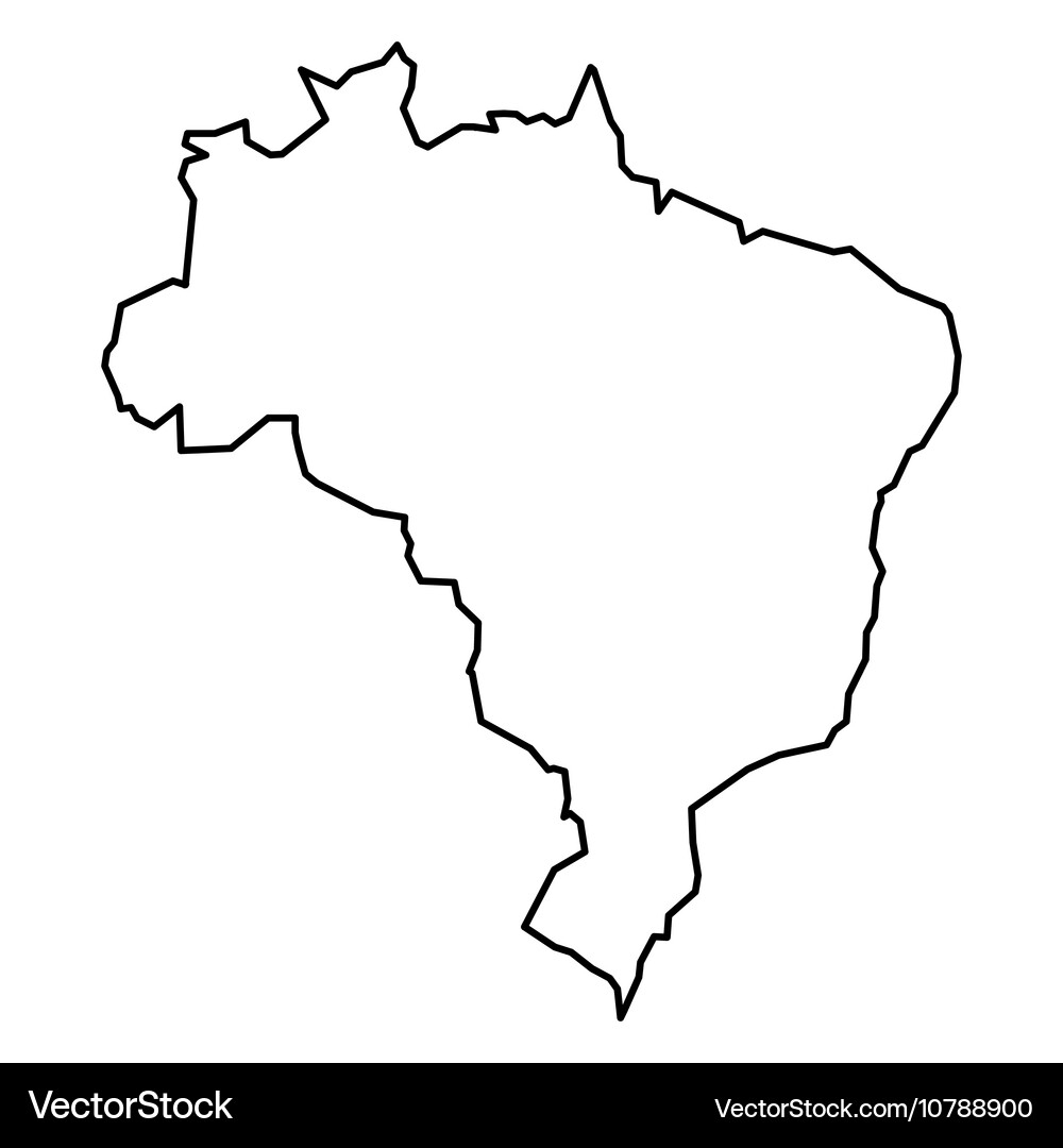 Brazil Map Outline 10788900 Royalty Free Vector VectorStock Brazil Map Outline 10788900 Royalty Free Vector VectorStock