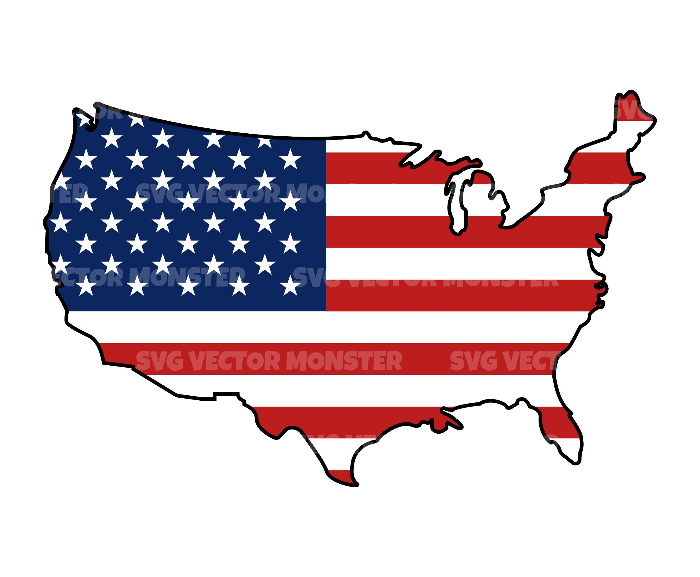 Buy USA Map USA Flag Svg America Map American Flag Svg Vector Cut File For Cricut Silhouette Pdf Png Eps Dxf Decal Sticker Vinyl Pin Online In India Etsy