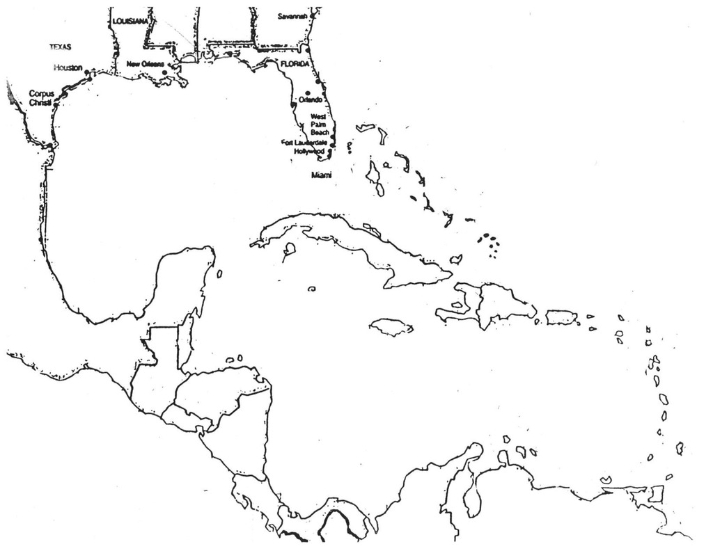 C A Caribbean Map Central America Diagram Quizlet