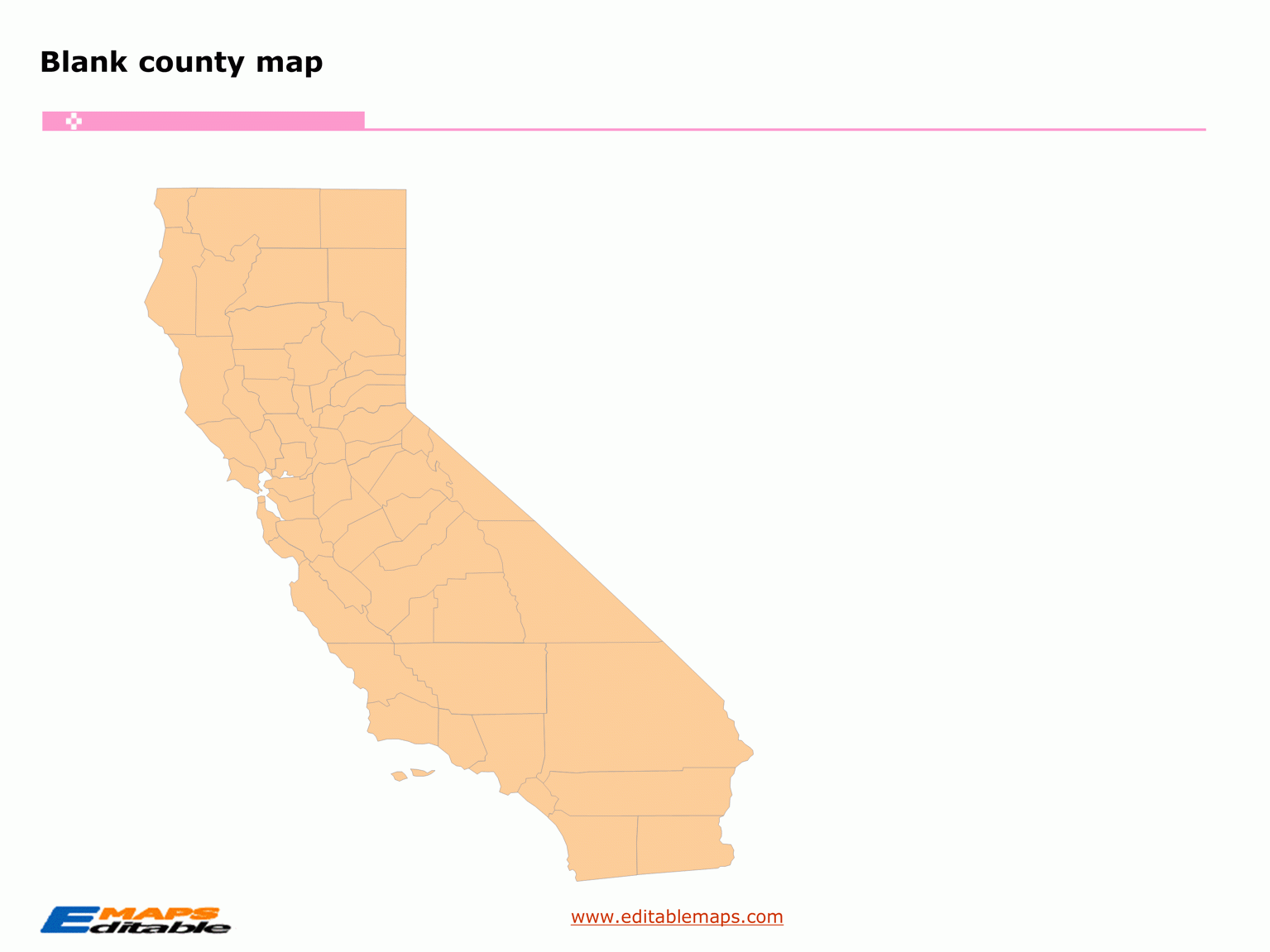 blank california county map