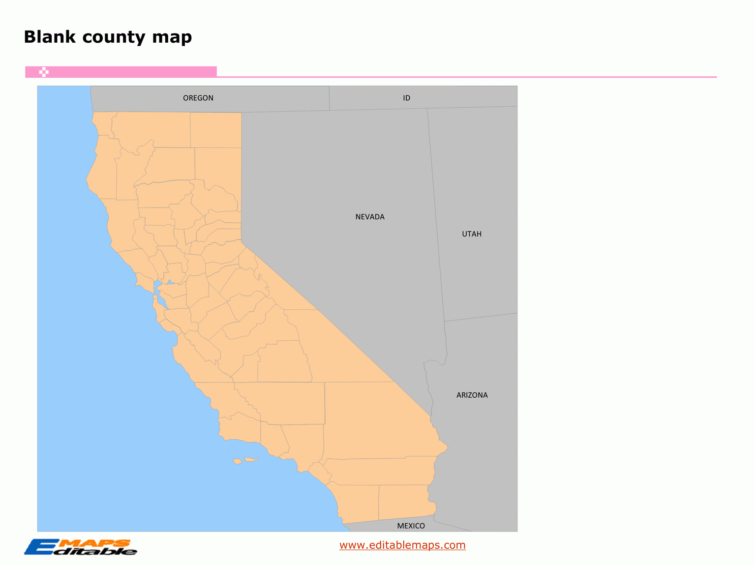 blank california map