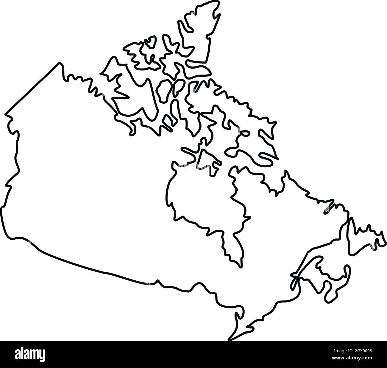 Canada Outline Map Stock Vector Images Alamy