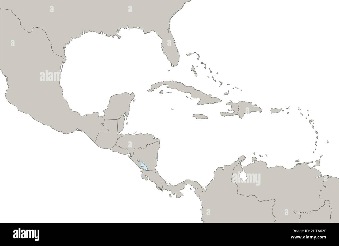 Caribbean Islands And Central America Map Individual Regions Infographics Blank Stock Photo Alamy