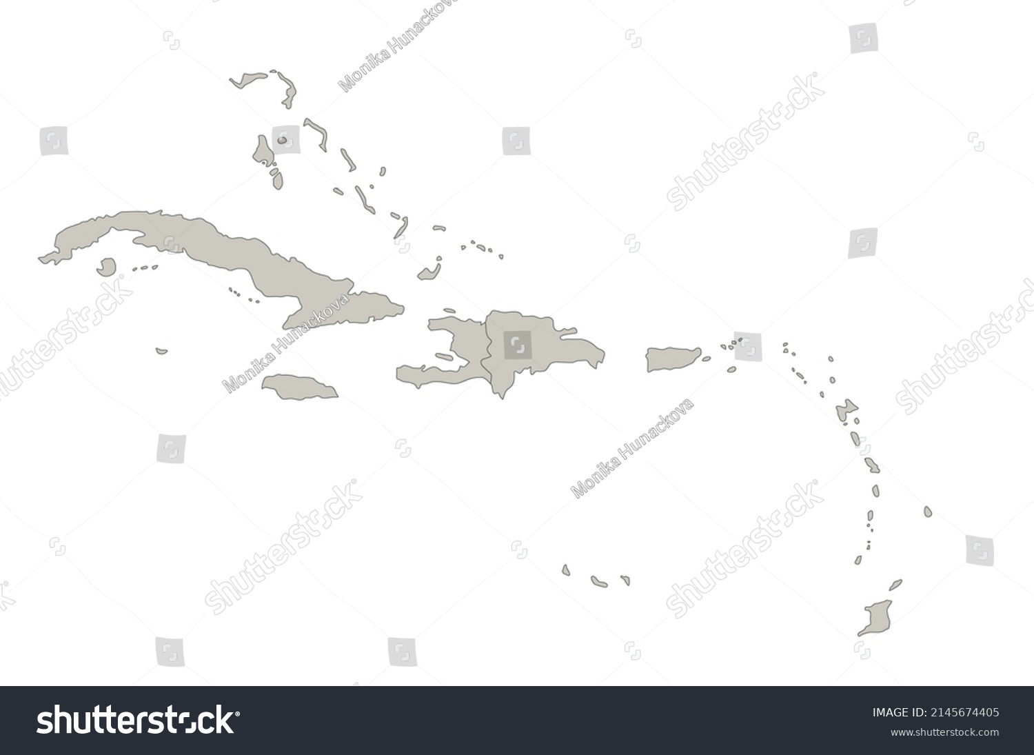 Caribbean Islands Map Individual Island Blank Stock Illustration 2145674405 Shutterstock