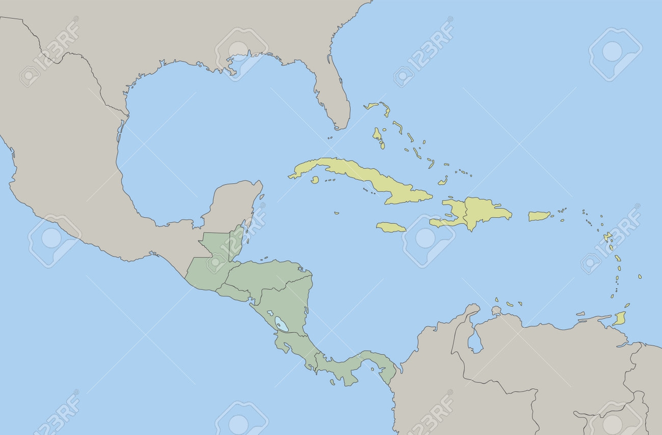 map of central america blank