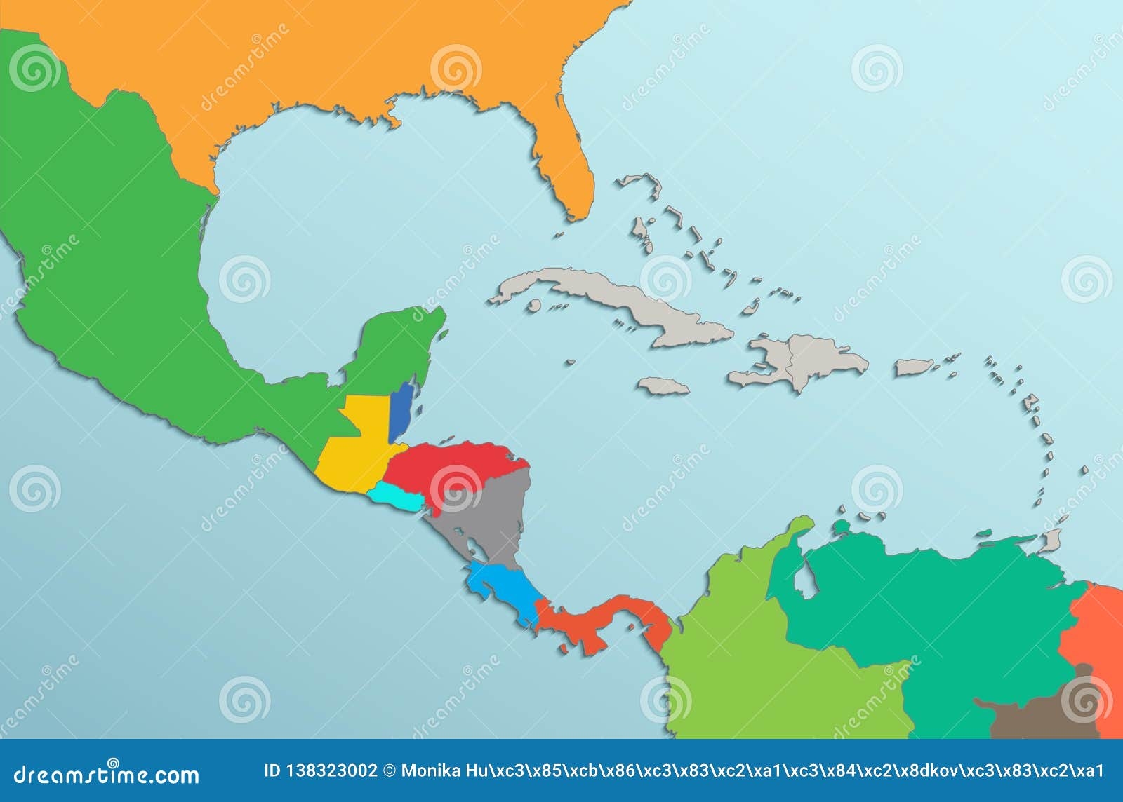 blank central america map
