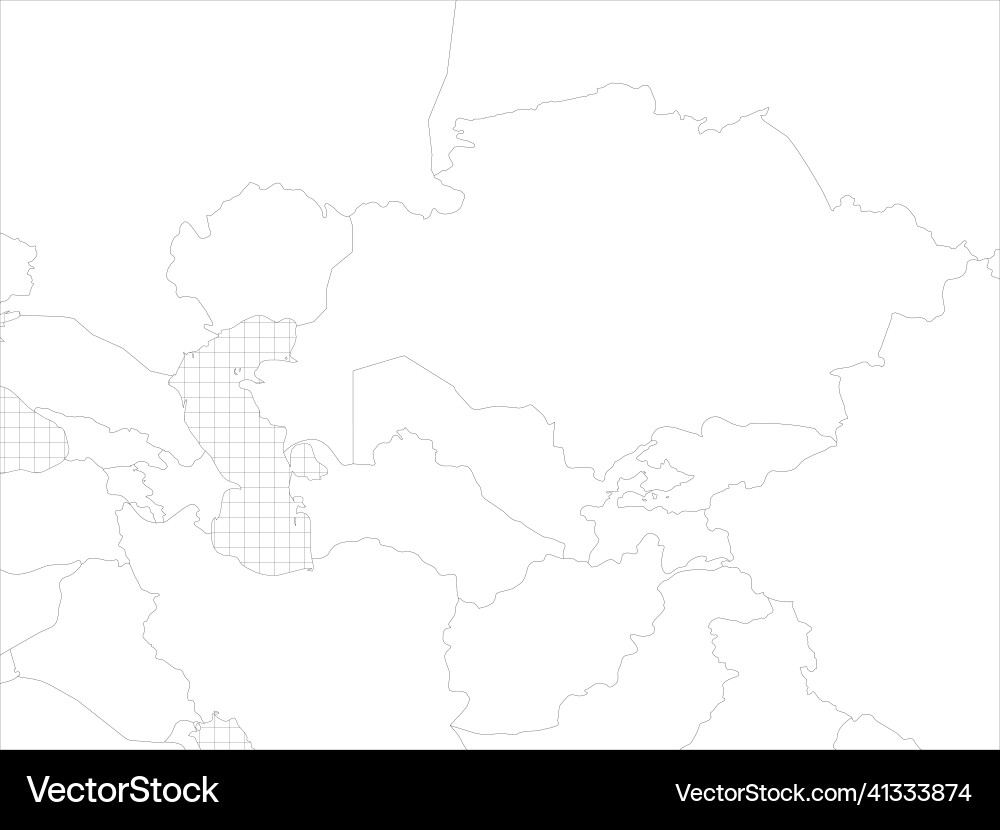Central Asia Simple Outline Blank Map Royalty Free Vector VectorStock