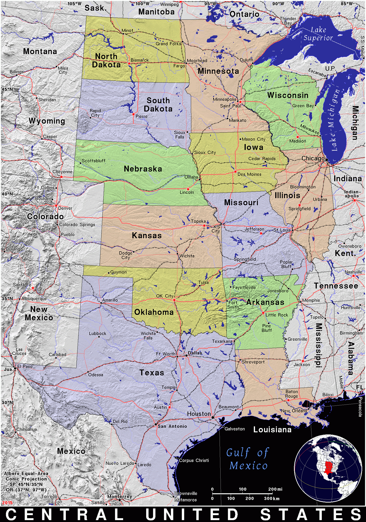 Central United States Public Domain Maps By PAT The Free Open Source Portable Atlas