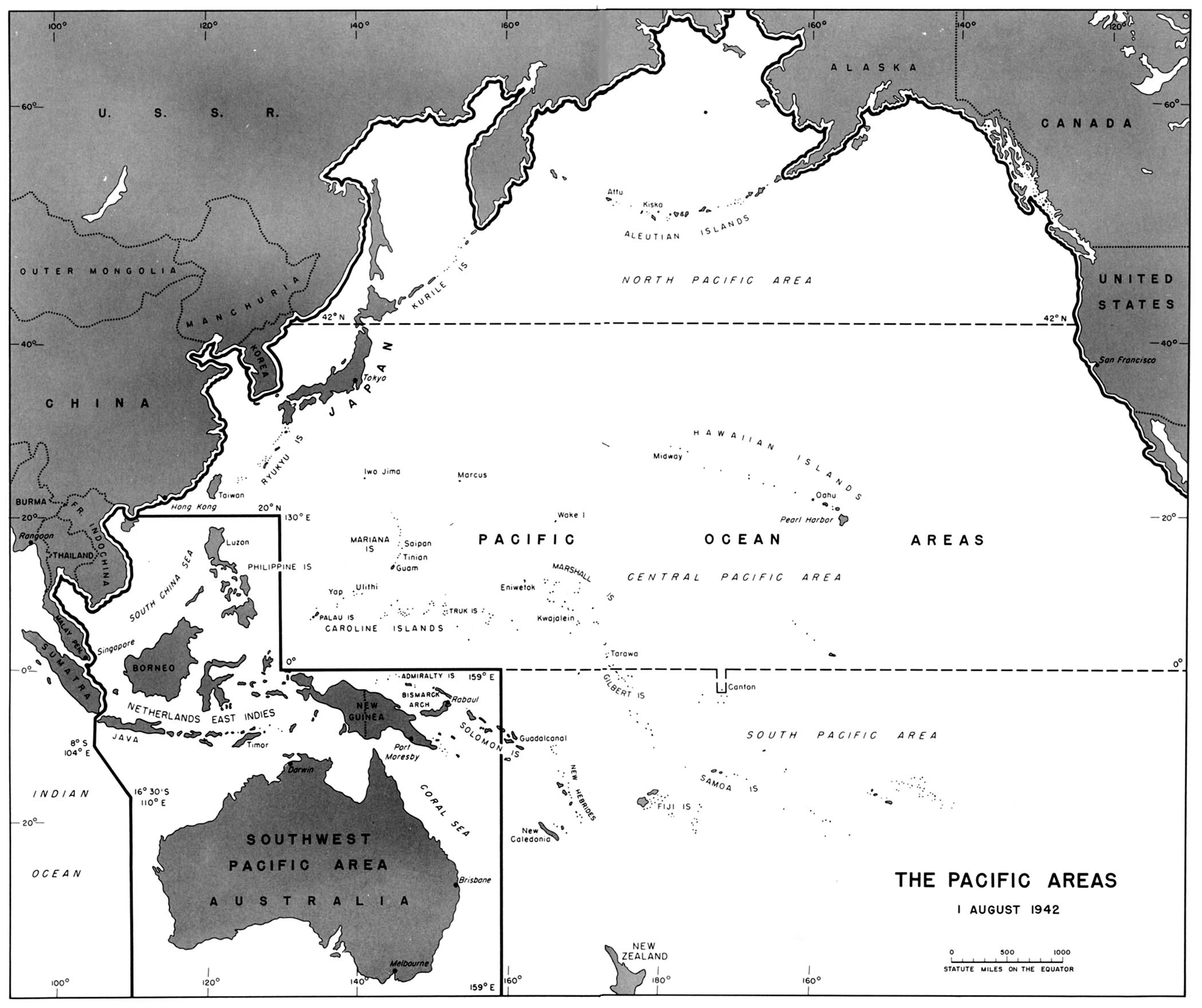 map of pacific world war 2