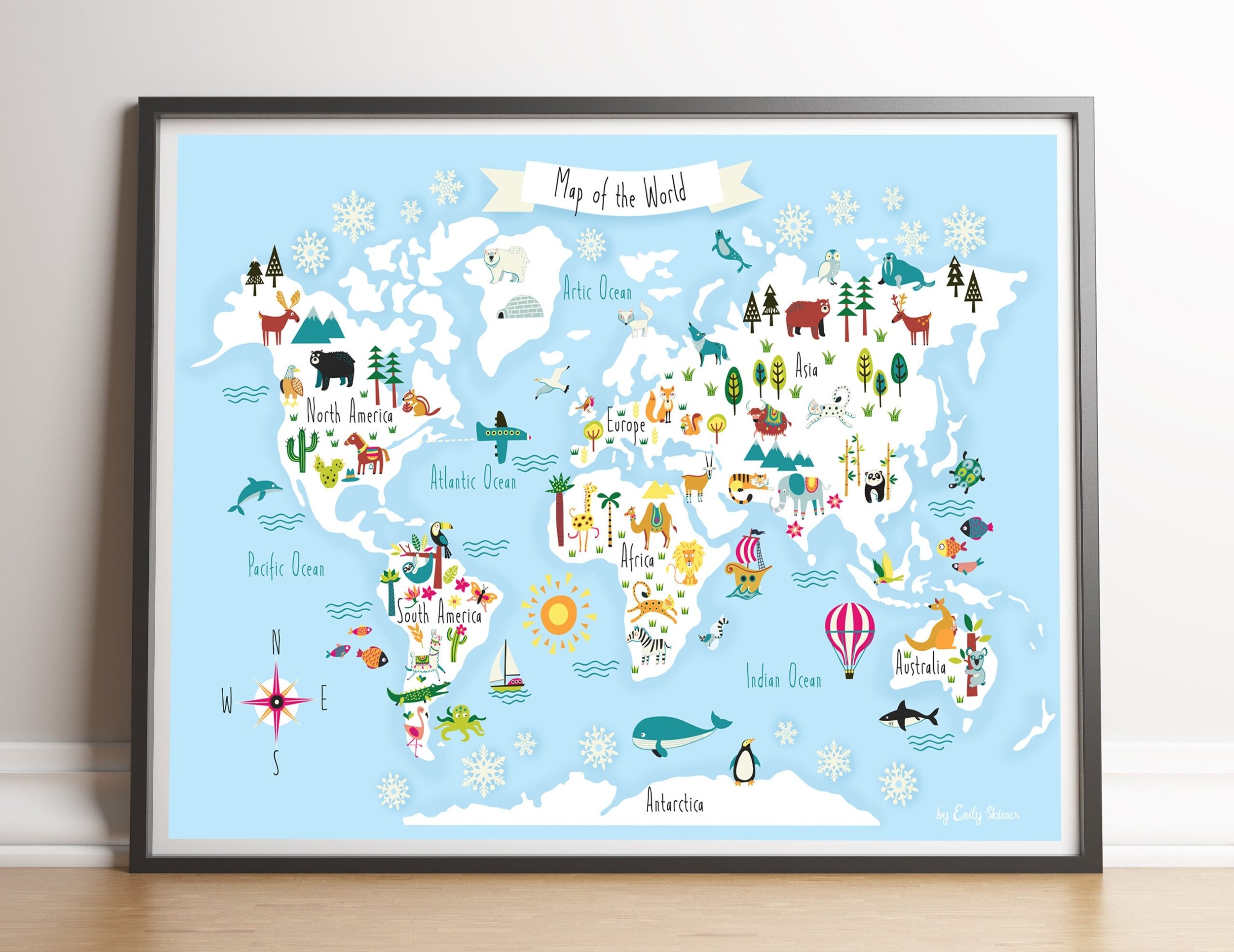 Children s World Map Art Print Educational Nursery Decor digital Download Etsy