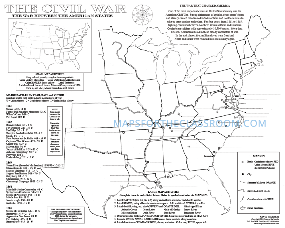 Civil War Map Maps For The Classroom Civil War Map Maps For The Classroom