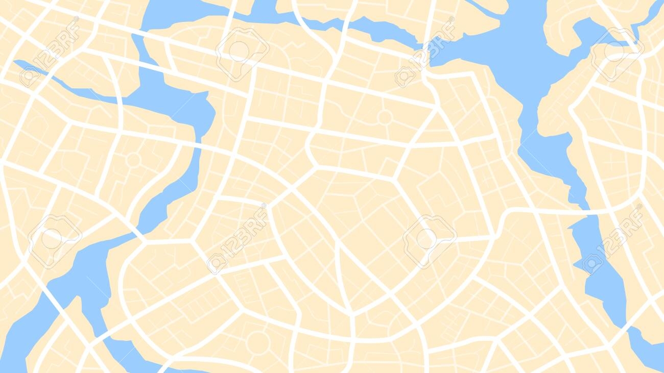 Clean Top View Of The Day Time City Map With Street And River Blank Urban Imagination Map Vector Illustration Royalty Free SVG Cliparts Vectors And Stock Illustration Image 145390158 