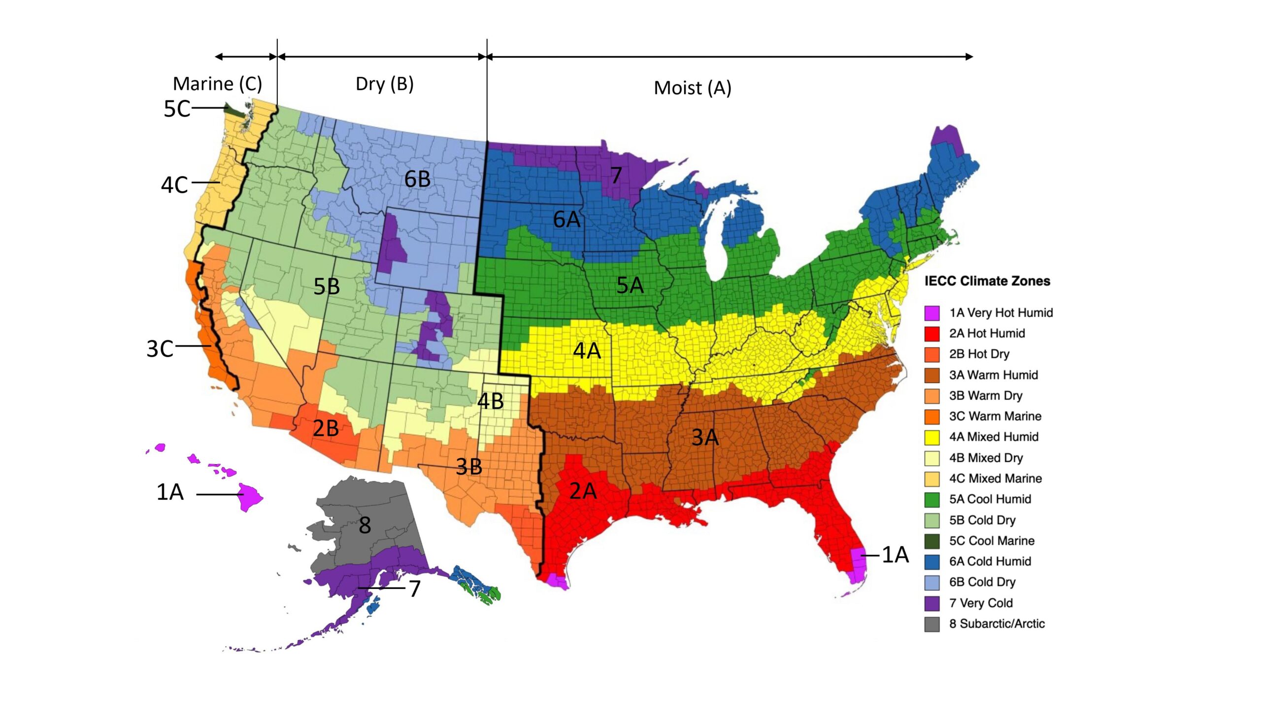 Climate Zone Map From IECC 2021 Building America Solution Center