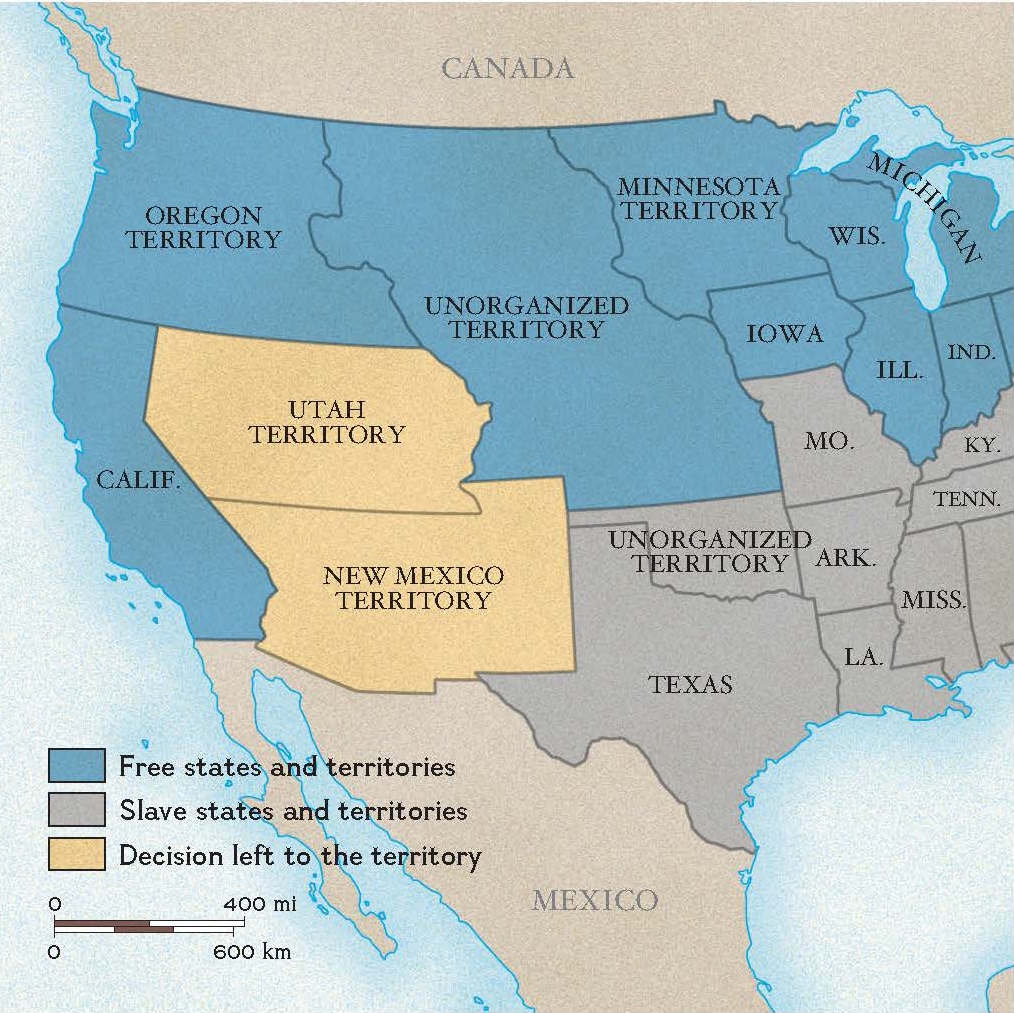 map of the united states in 1850