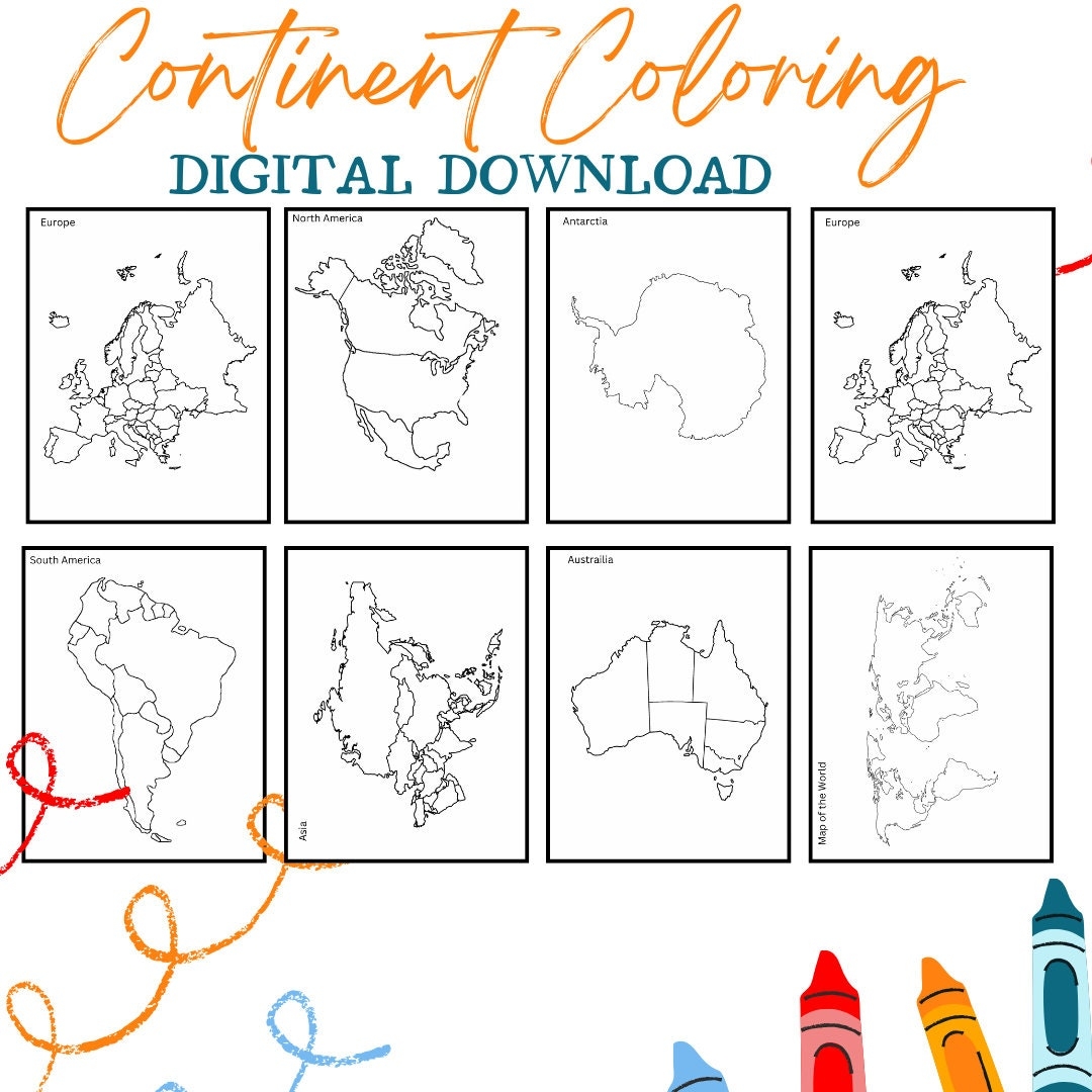 continents coloring map