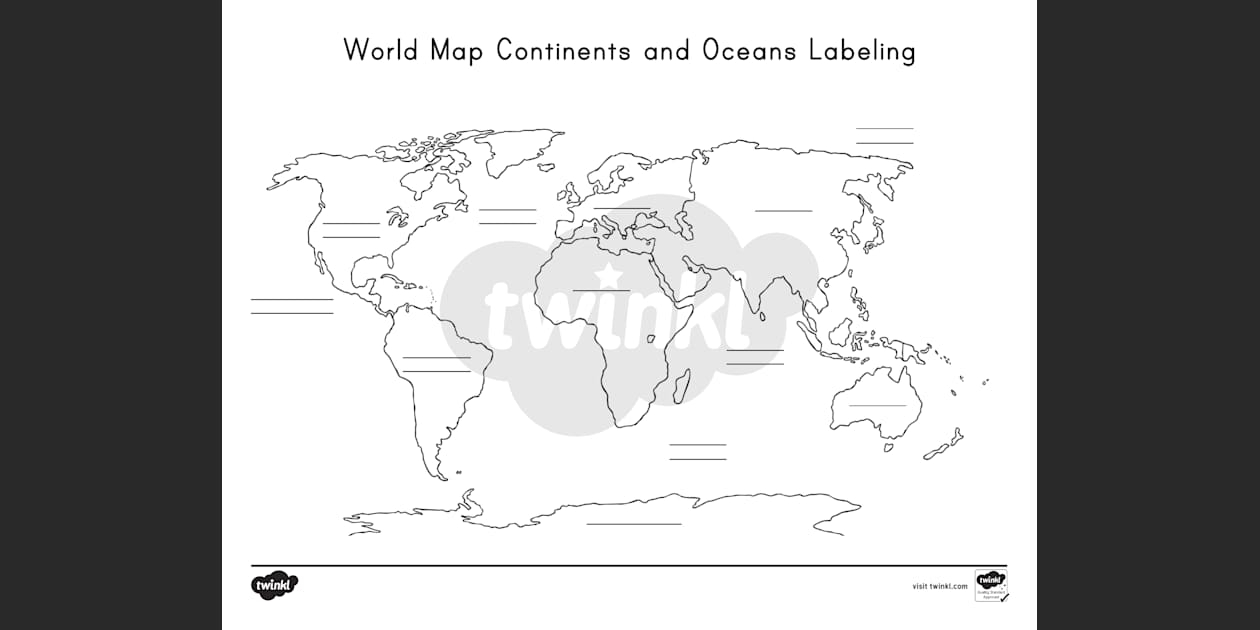 continent map to label