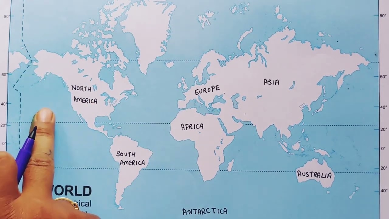 ocean and continent map