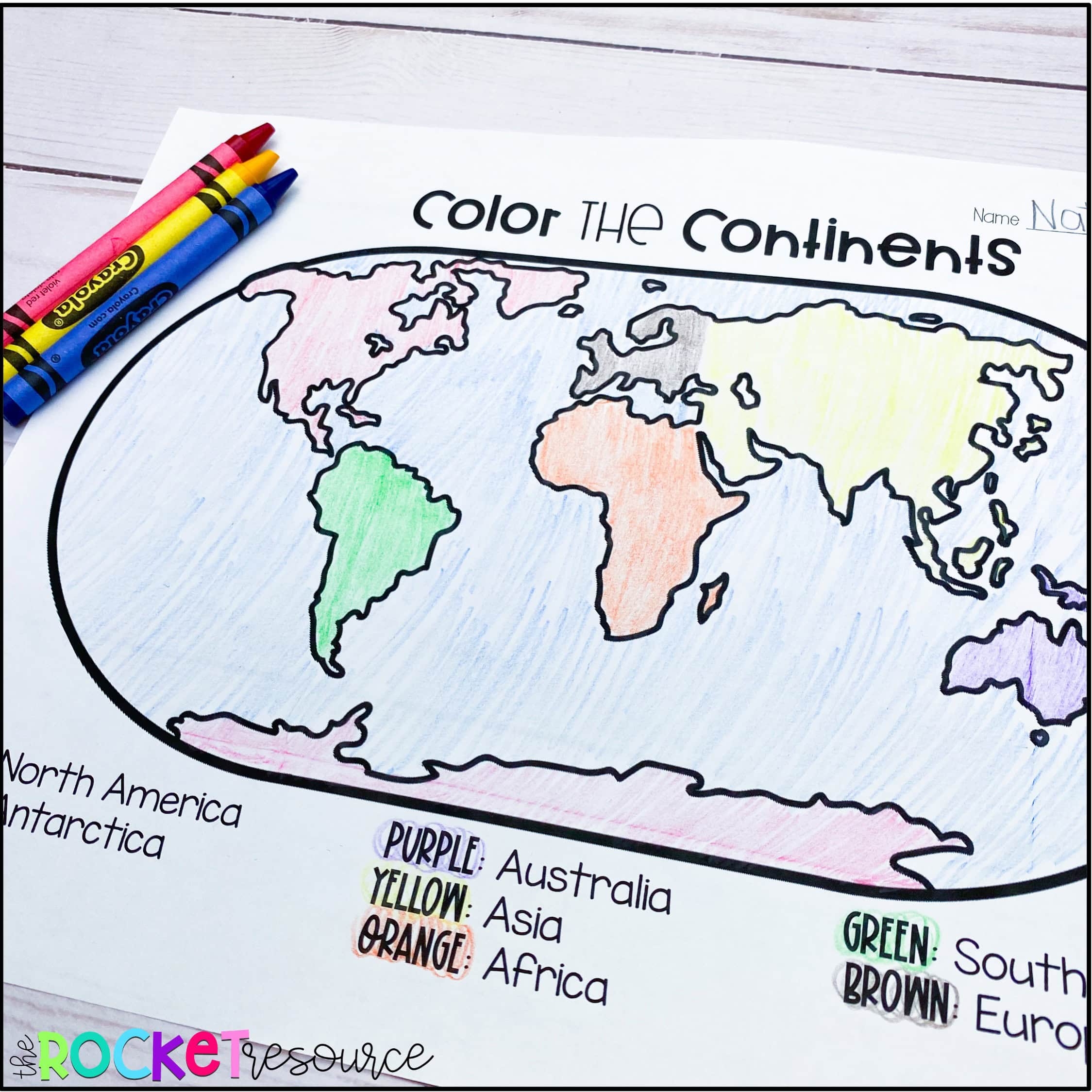 Continents And Oceans Printable Quiz And Worksheets The Rocket Resource
